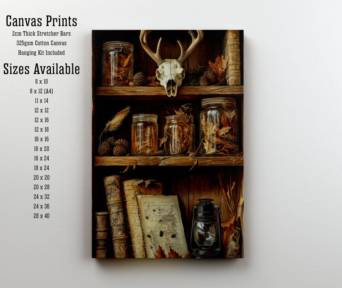 Deer Skull Dark Academia Art Print