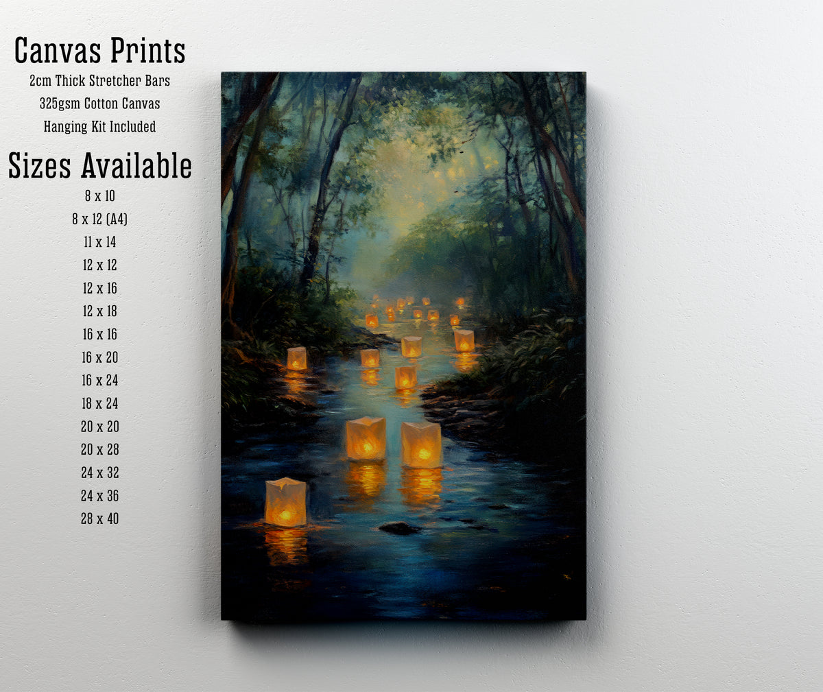 Floating Lantern Forest Art Print