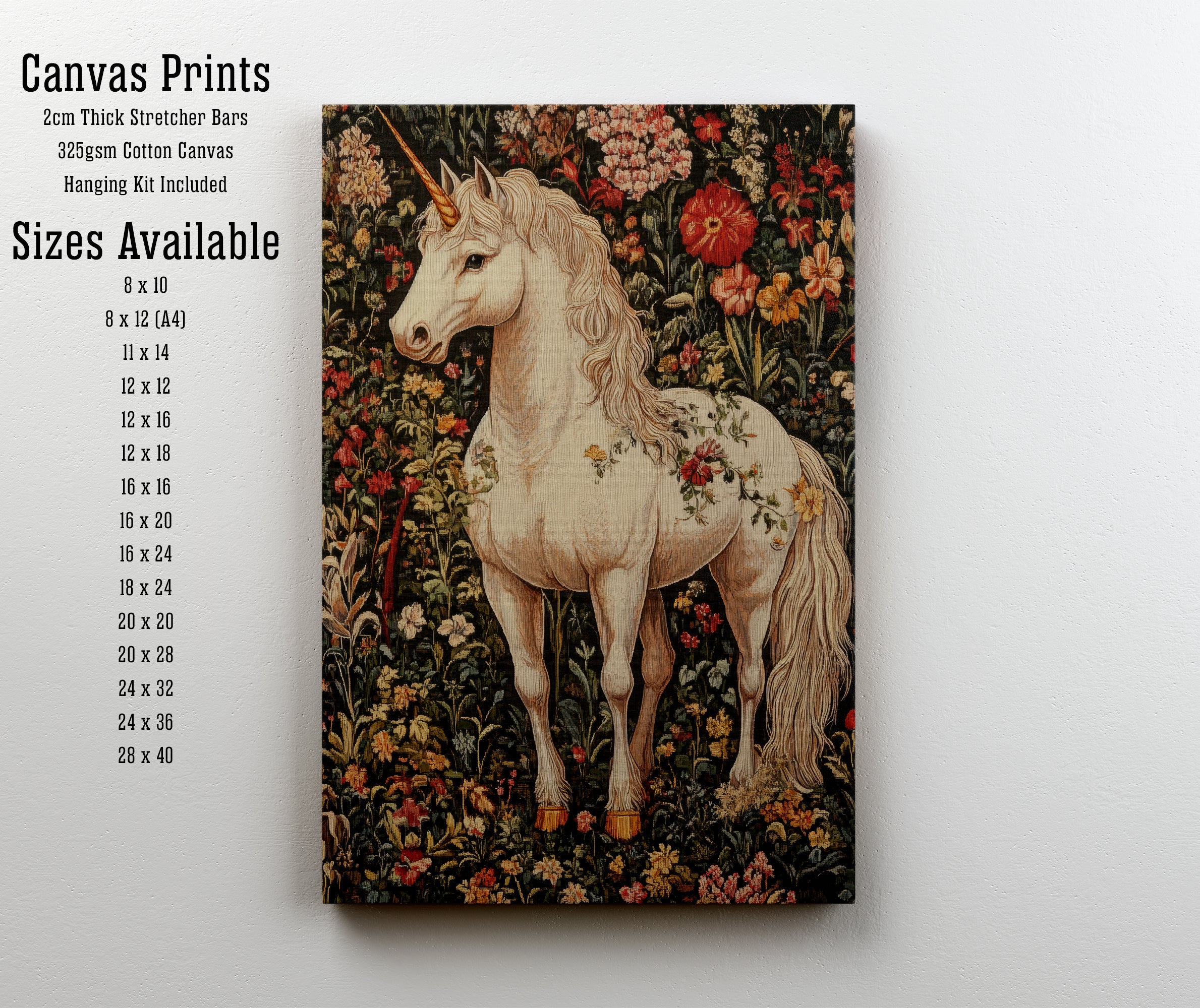 Floral Unicorn Art Print