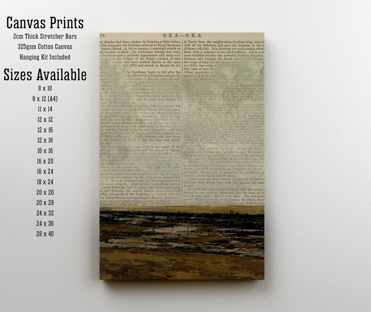 Vintage Sea Text Collage Art Print