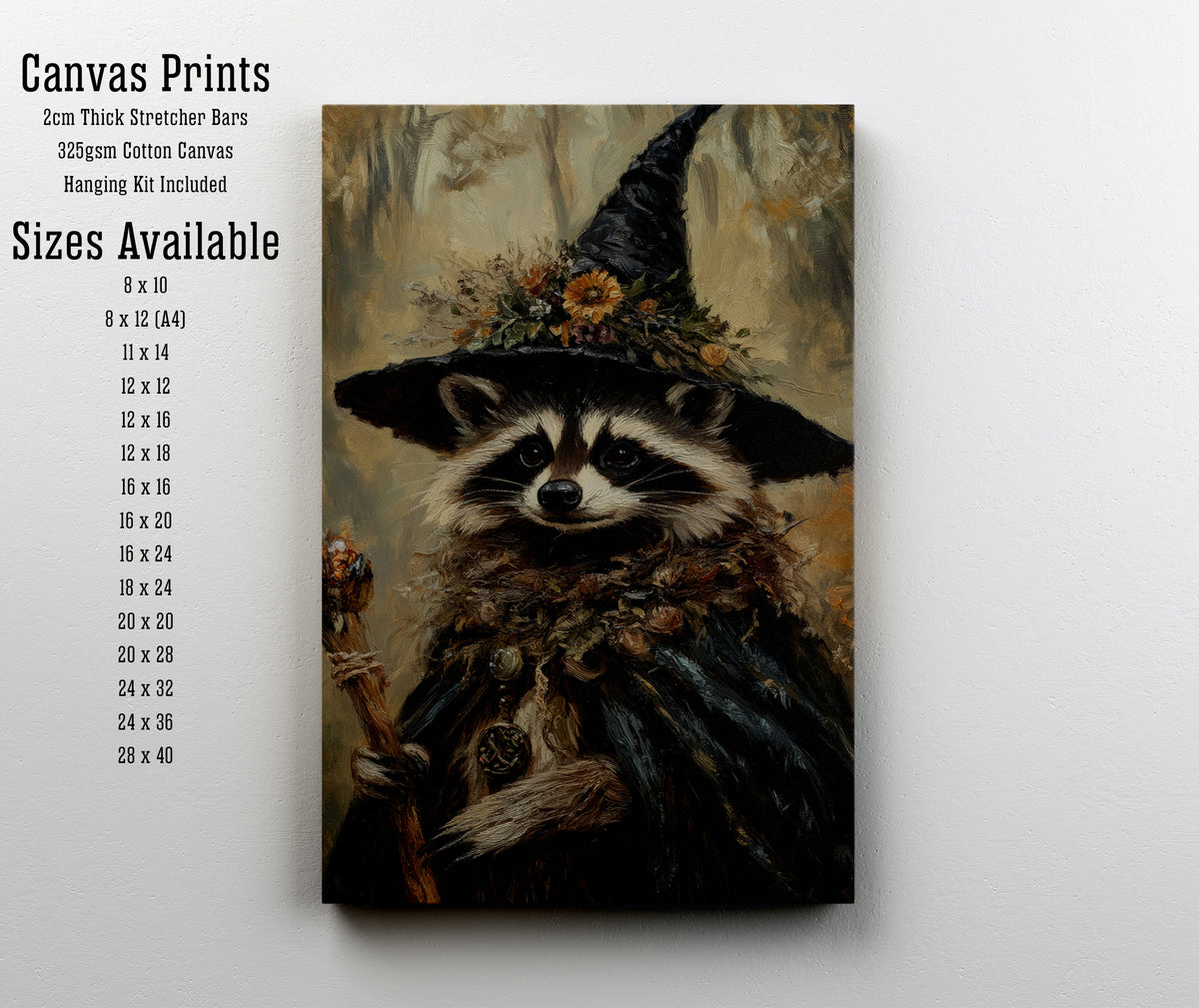 Raccoon Witch Art Print