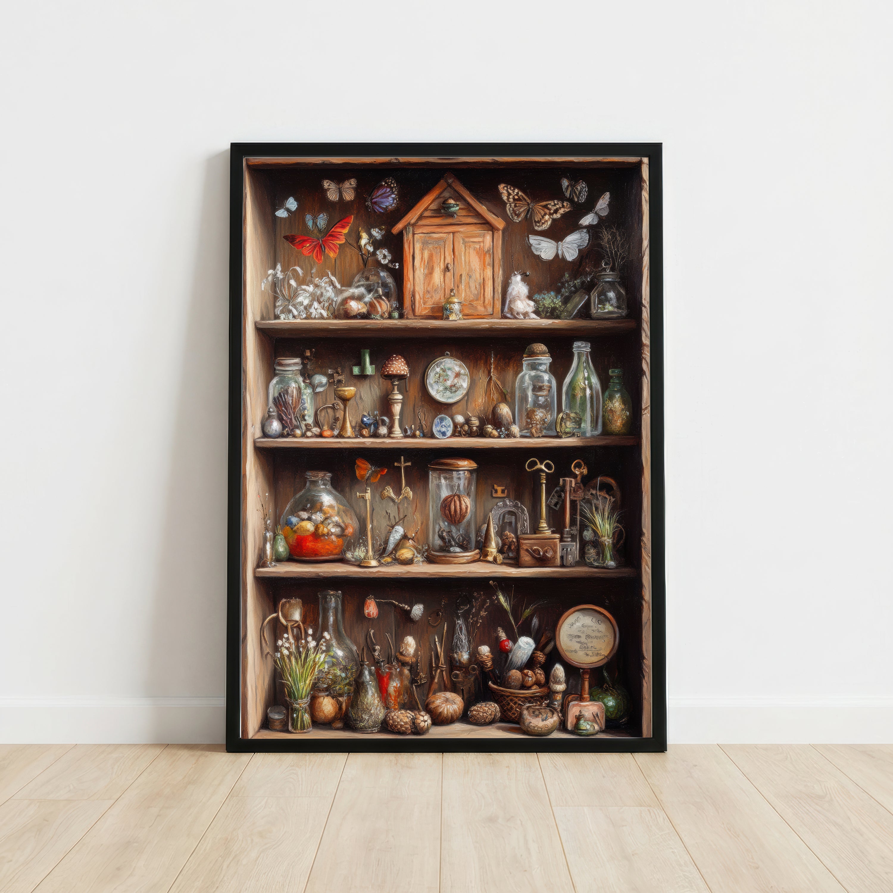 Dark Academia Curiosity Cabinet Art Print
