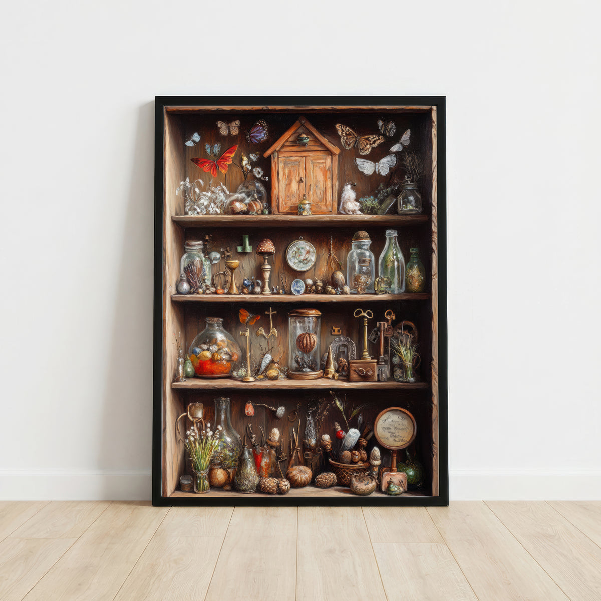 Dark Academia Curiosity Cabinet Art Print