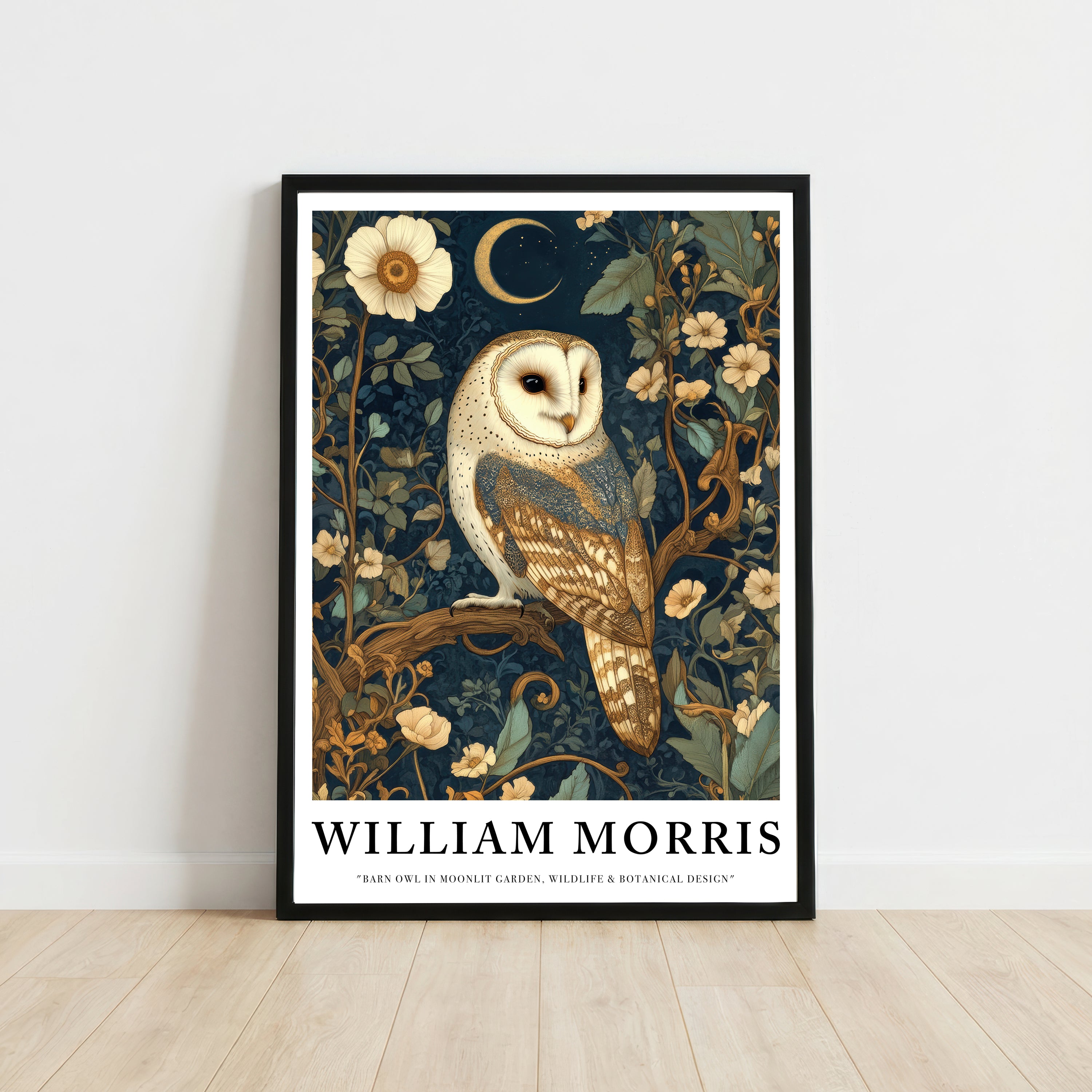 William Morris Inspired Barn Owl Art Print