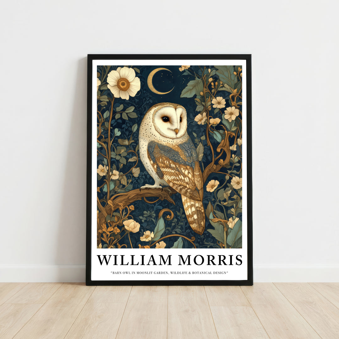 William Morris Inspired Barn Owl Art Print