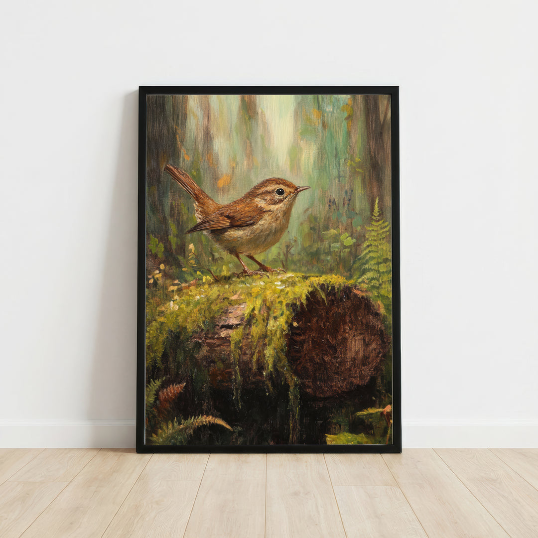 Woodland Wren Painterly Art Print