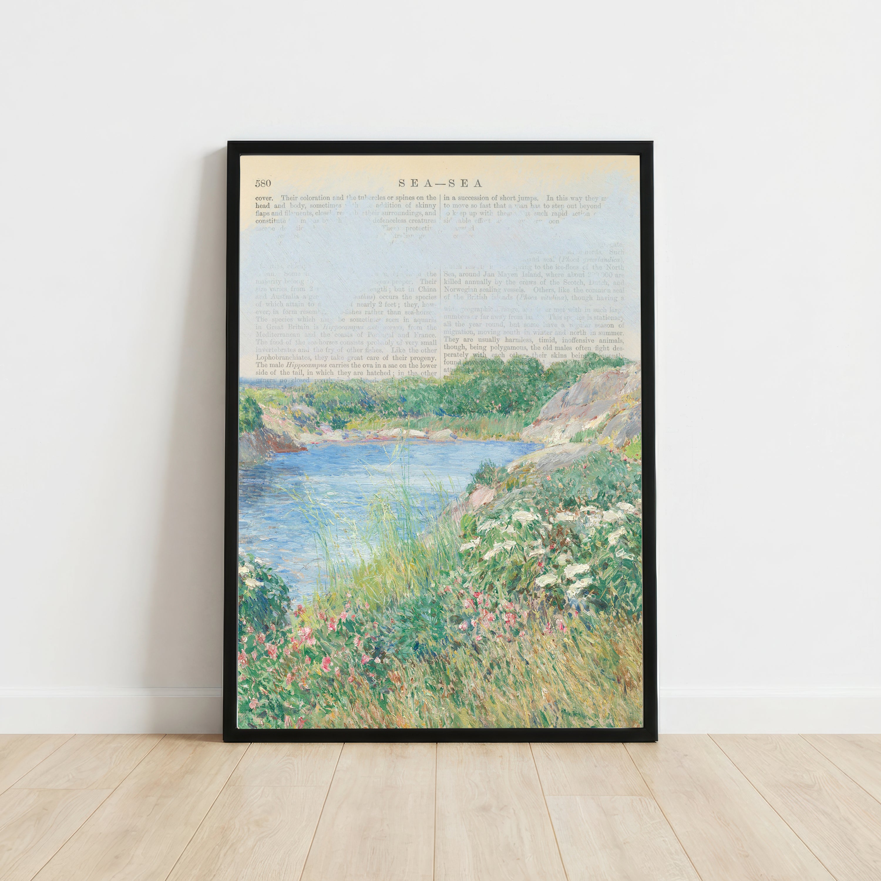 Vintage Impressionist Meadow Stream Art Print