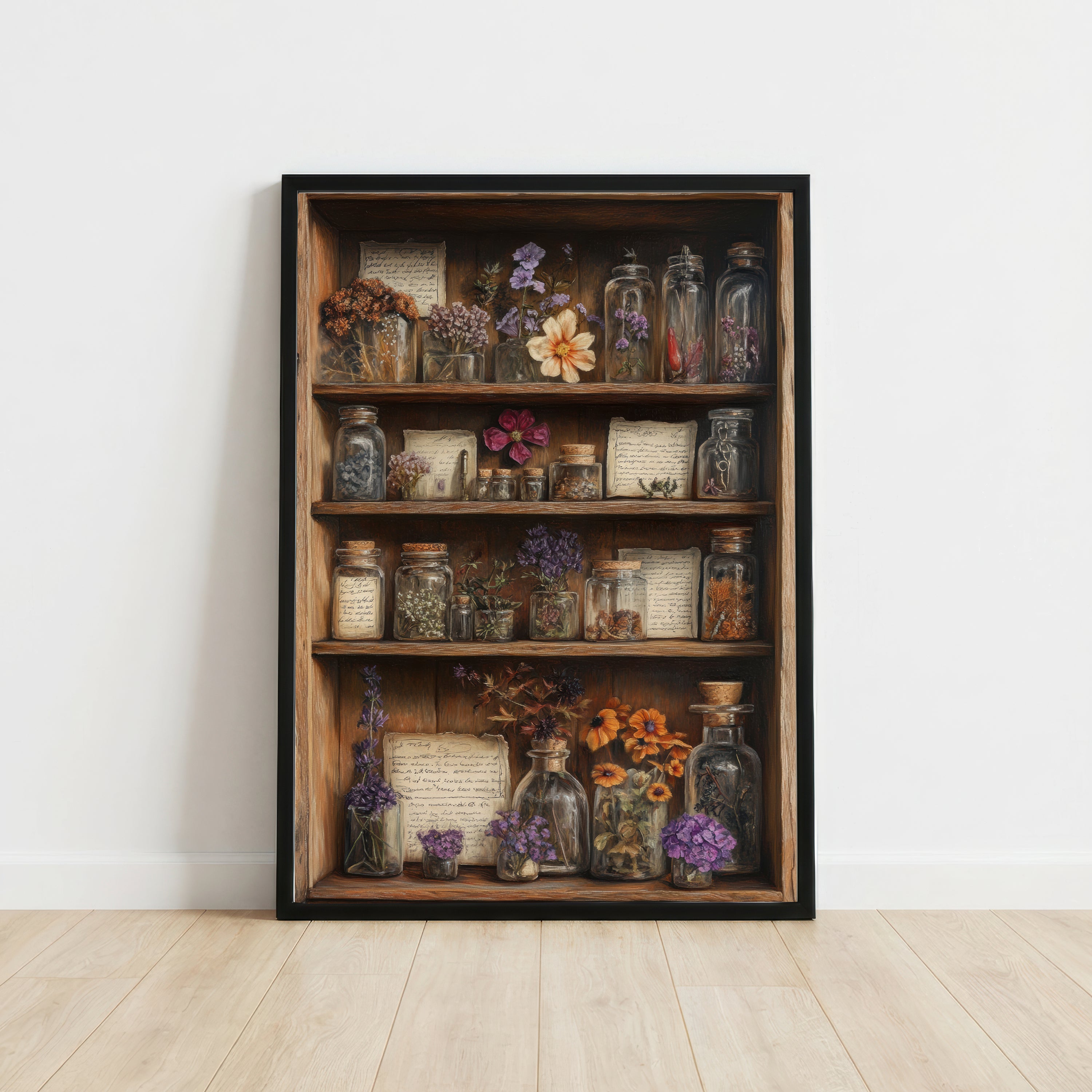 Vintage Apothecary Flowers Art Print