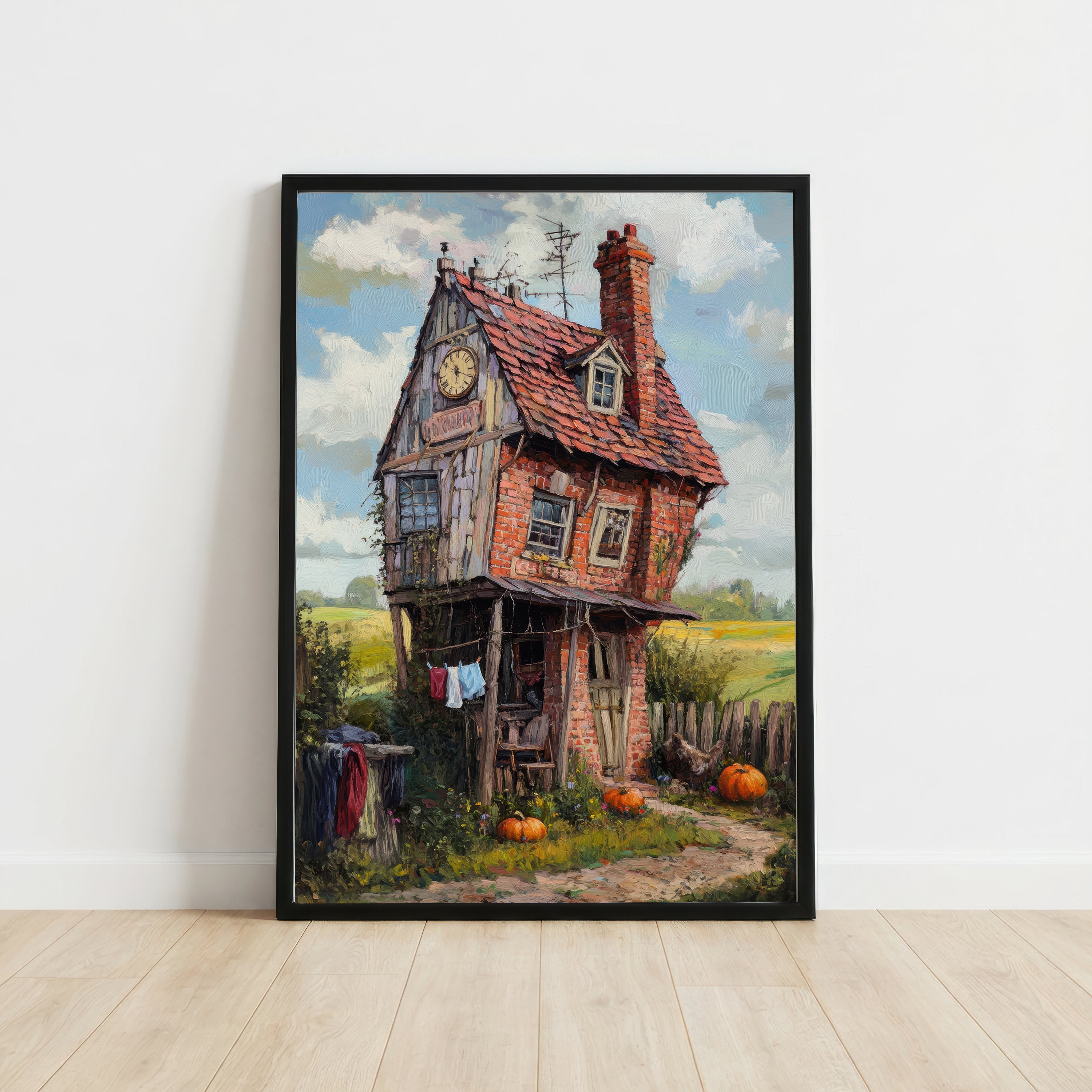 Whimsical Crooked Cottage Art Print