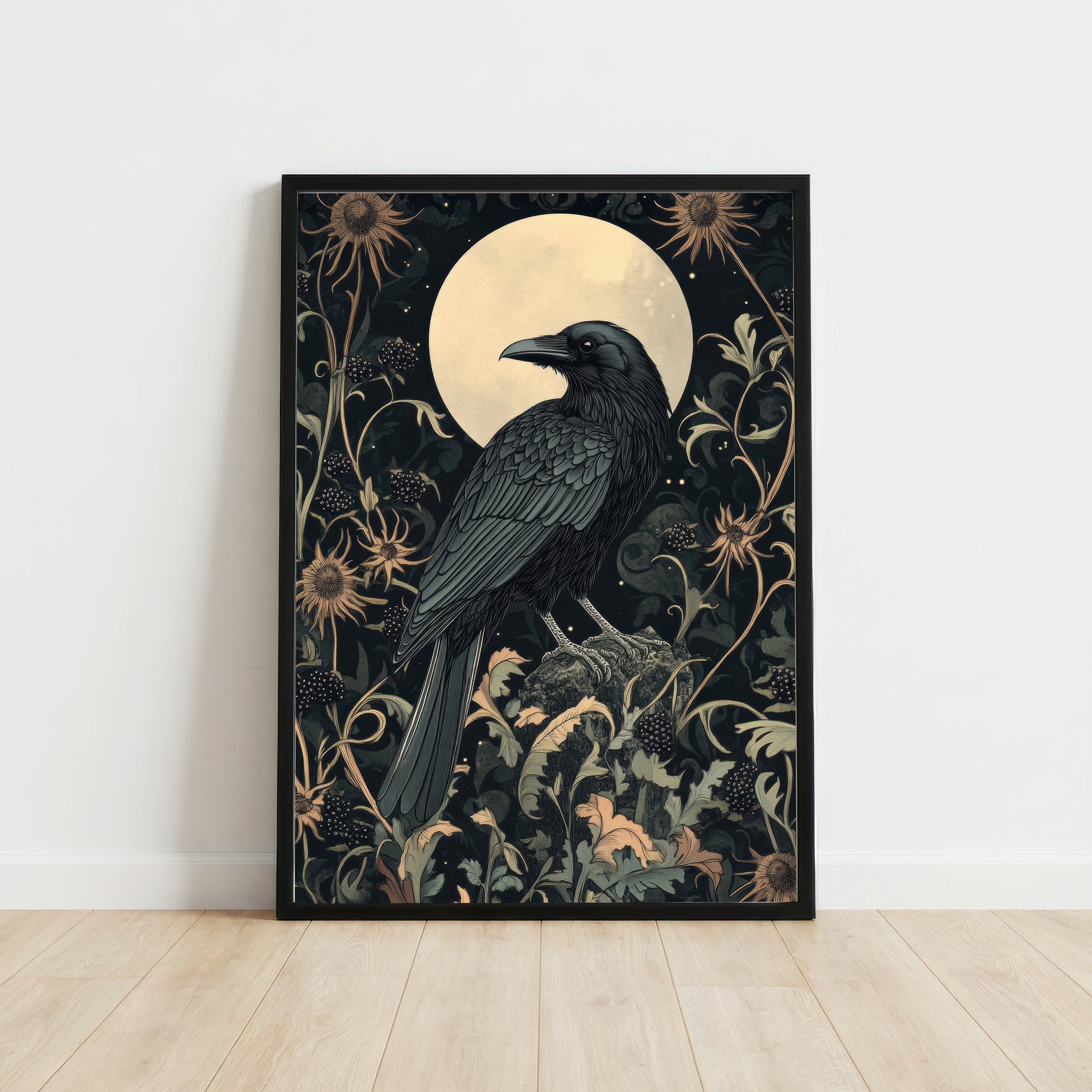 Raven Moon Botanical Art Print