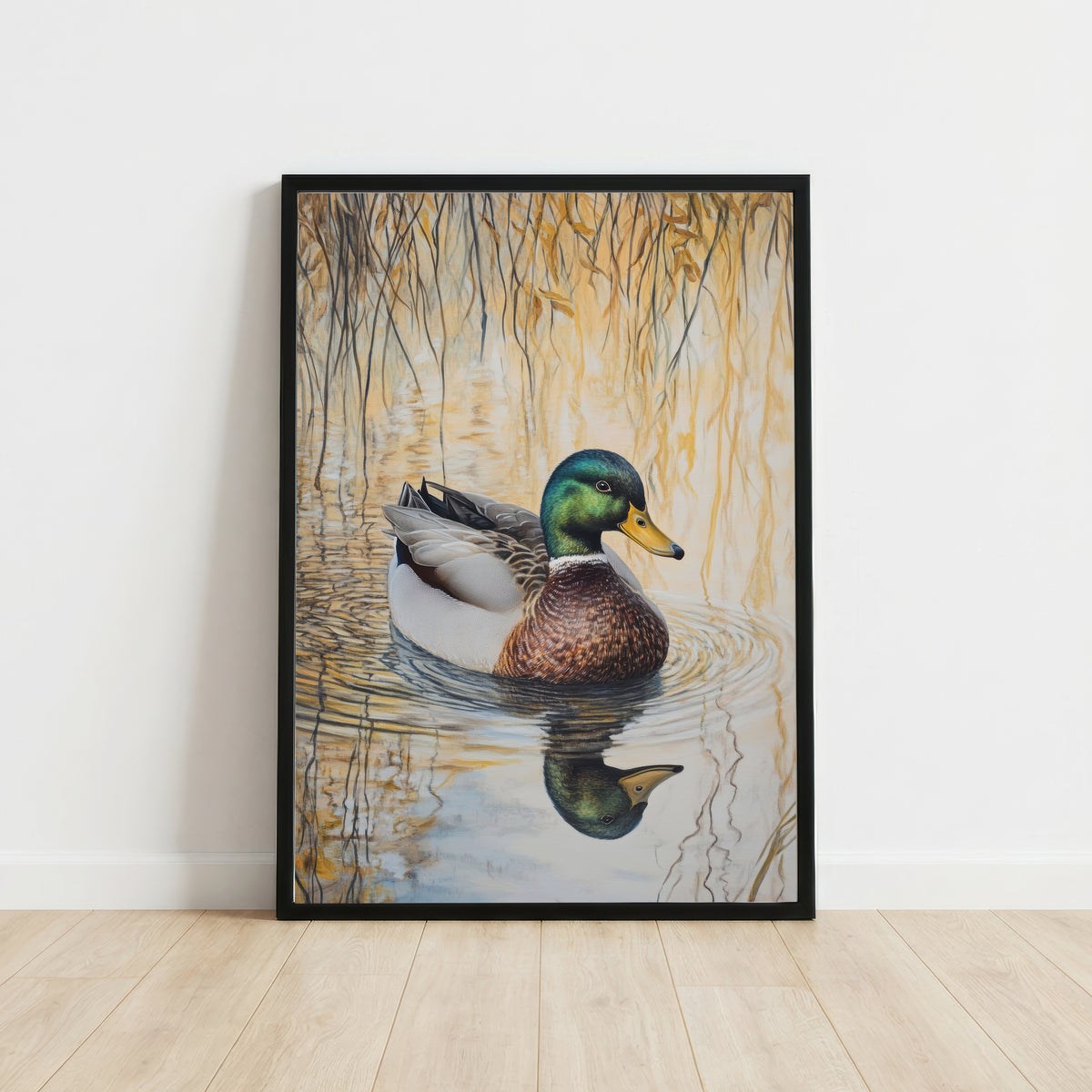 Mallard Duck Woodland Pond Art Print