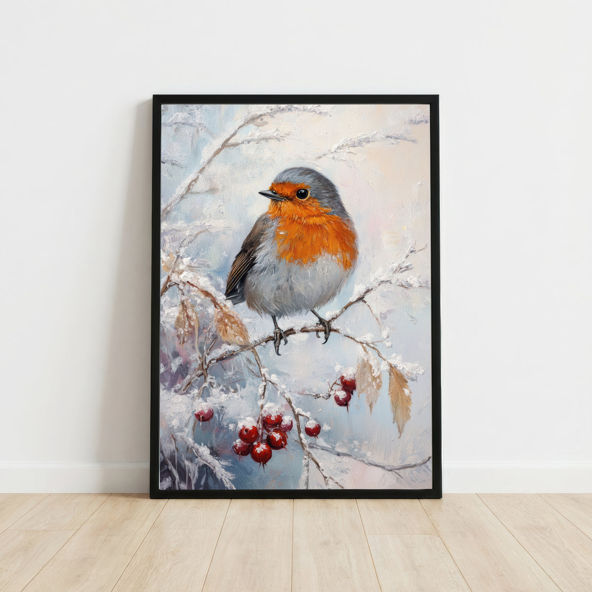 Snowy Robin Art Print