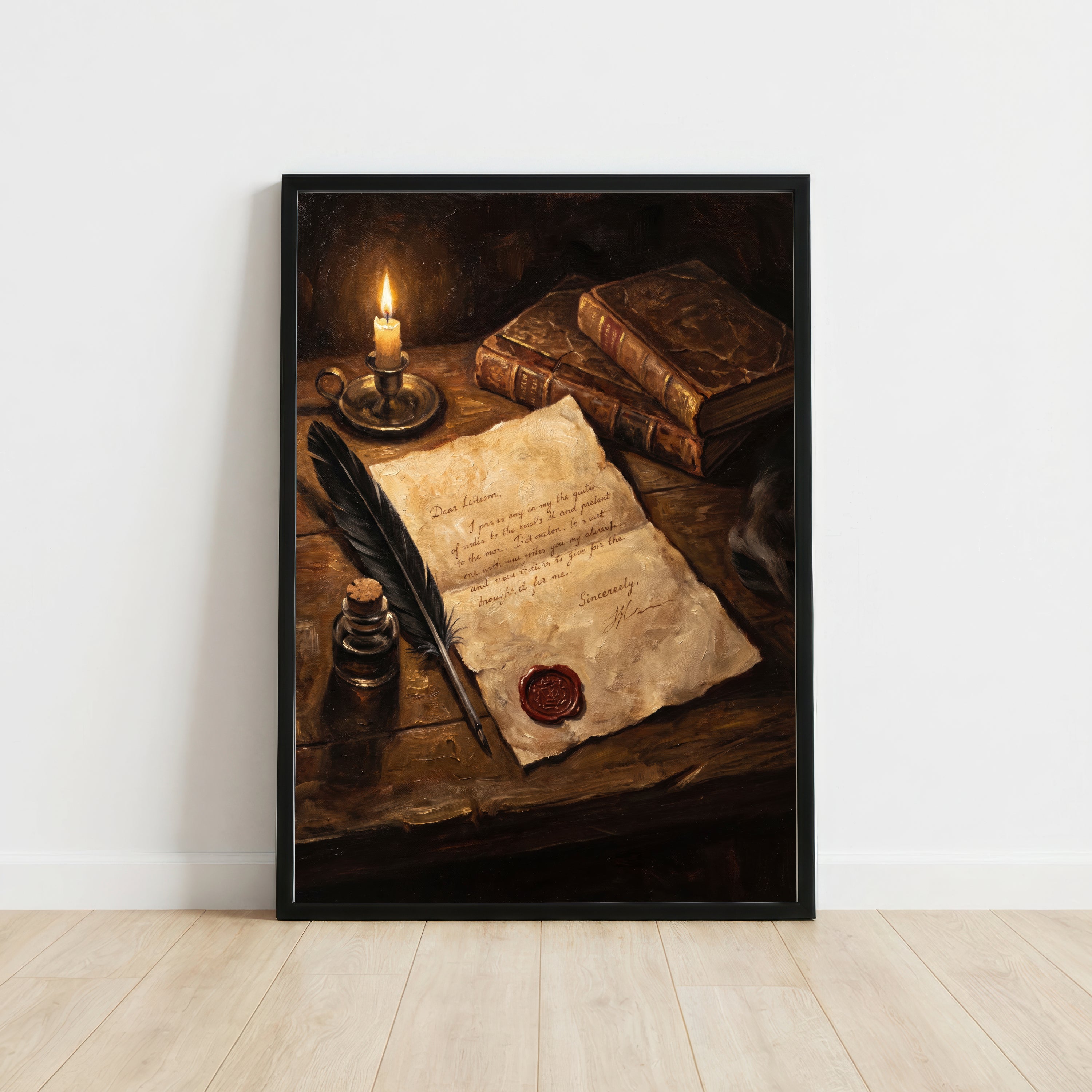 Dark Academia Letter Writing Art Print
