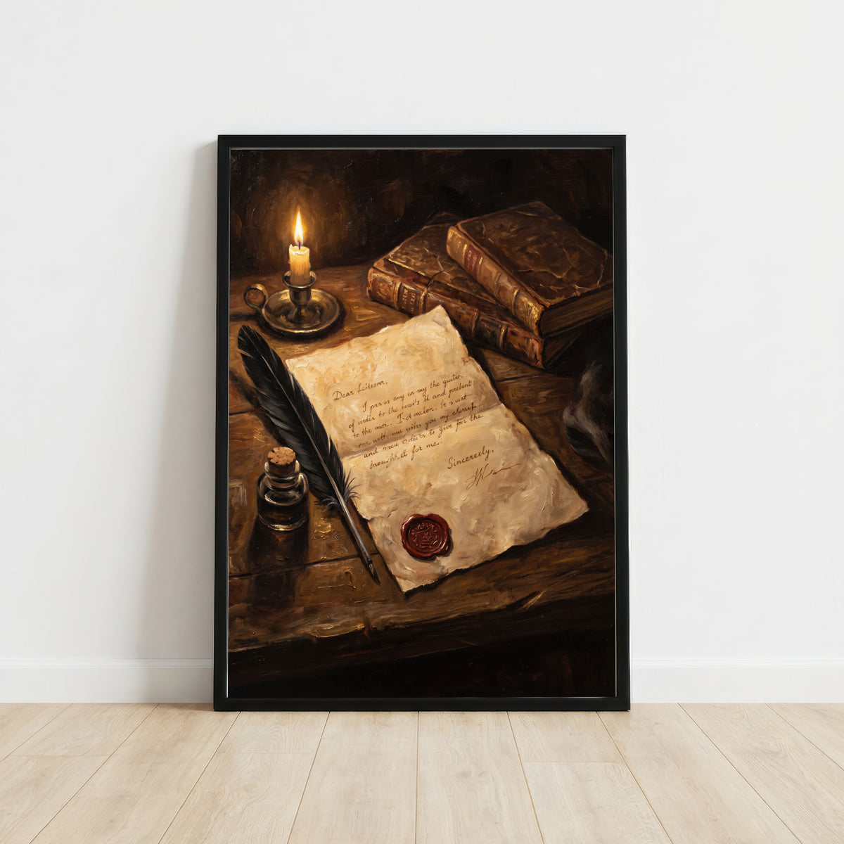 Dark Academia Letter Writing Art Print