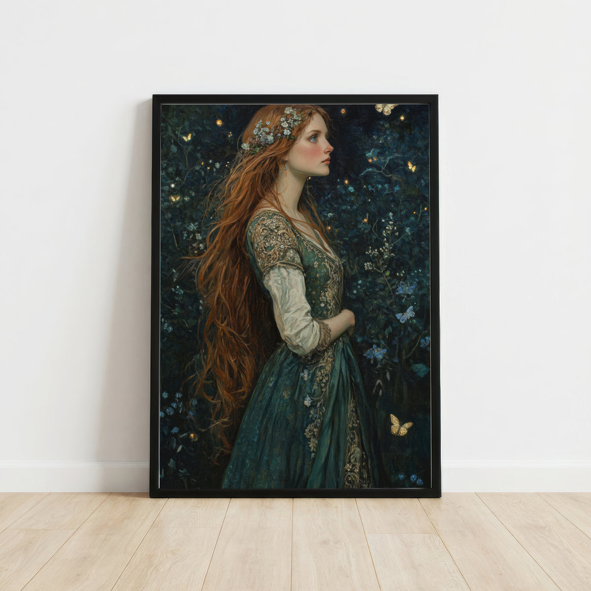 Pre-Raphaelite Enchanted Forest Woman Art Print