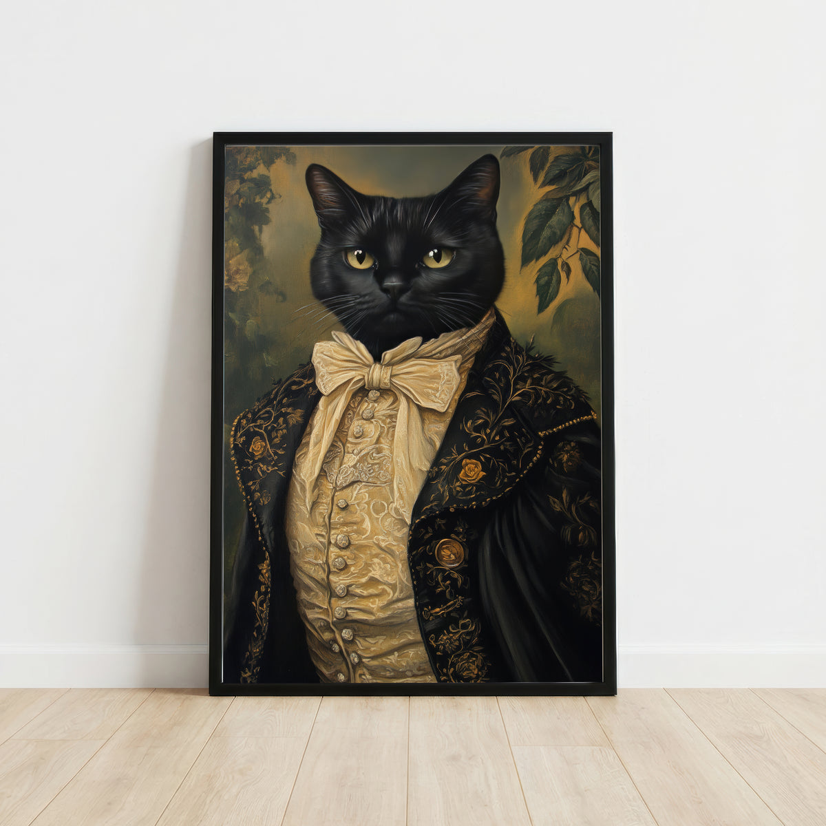 Victorian Black Cat Art Print