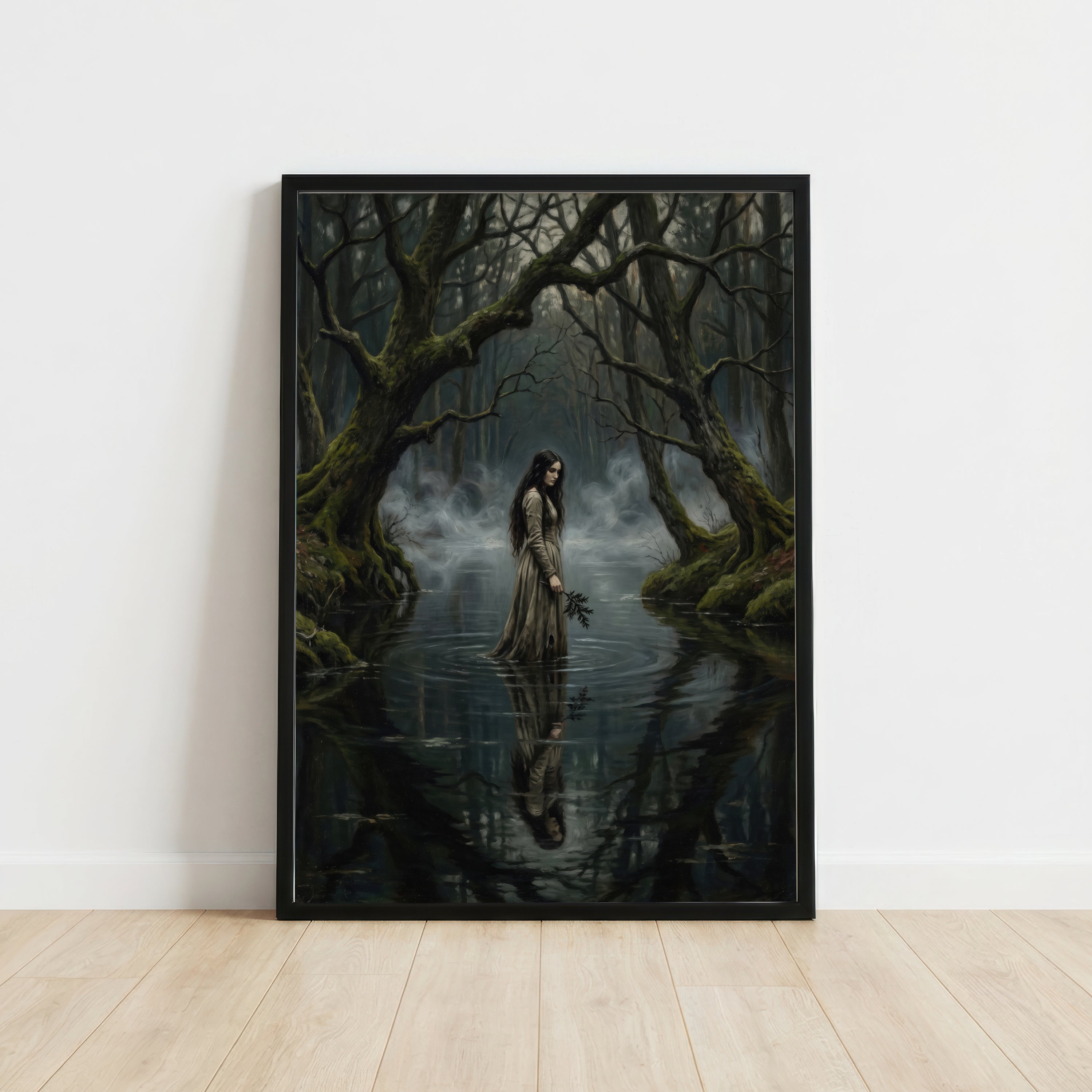 Dark Fantasy Forest Woman Art Print