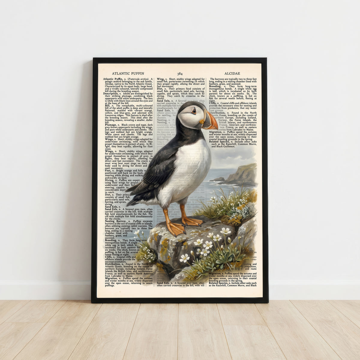 Atlantic Puffin Vintage Book Art Print