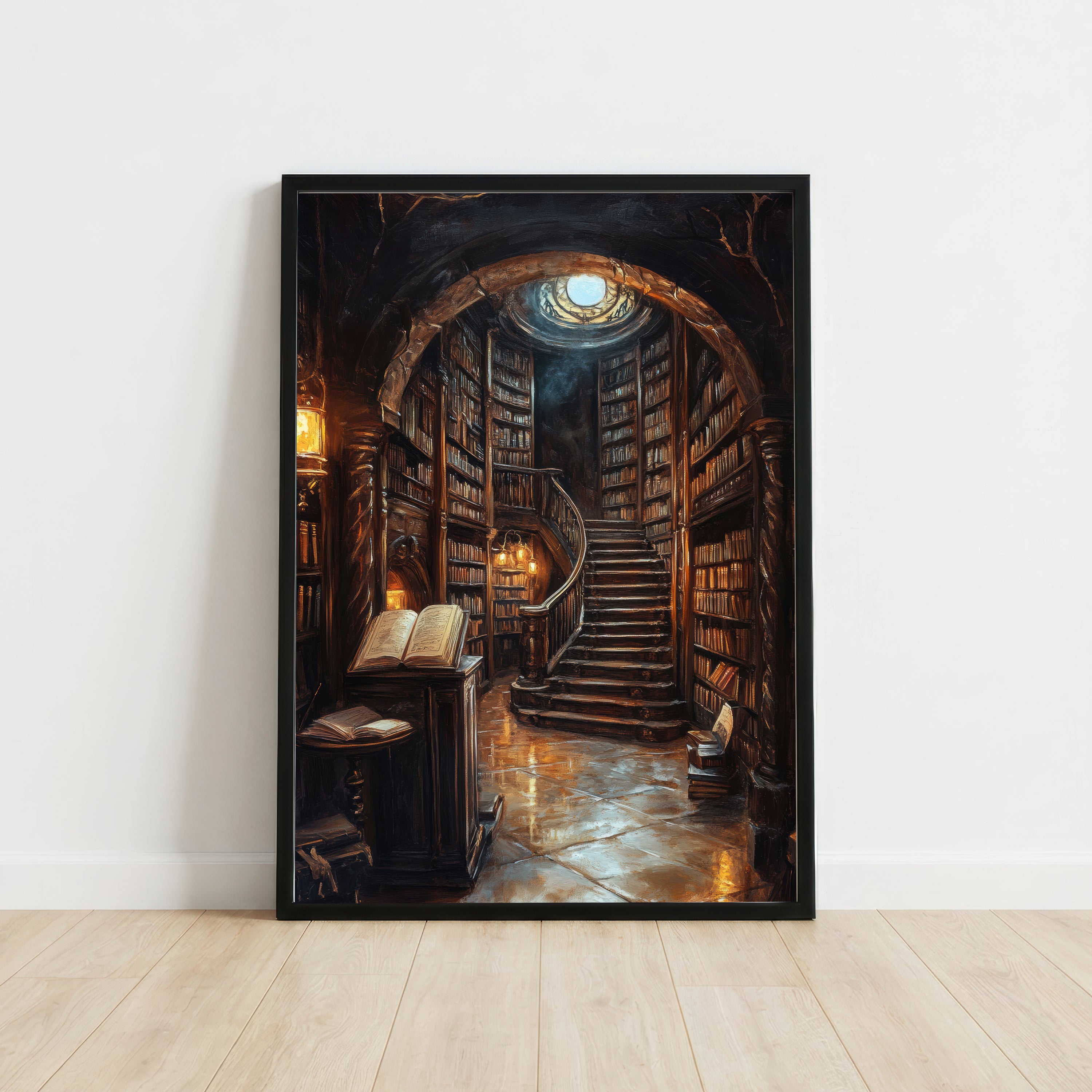Gothic Underground Library Art Print