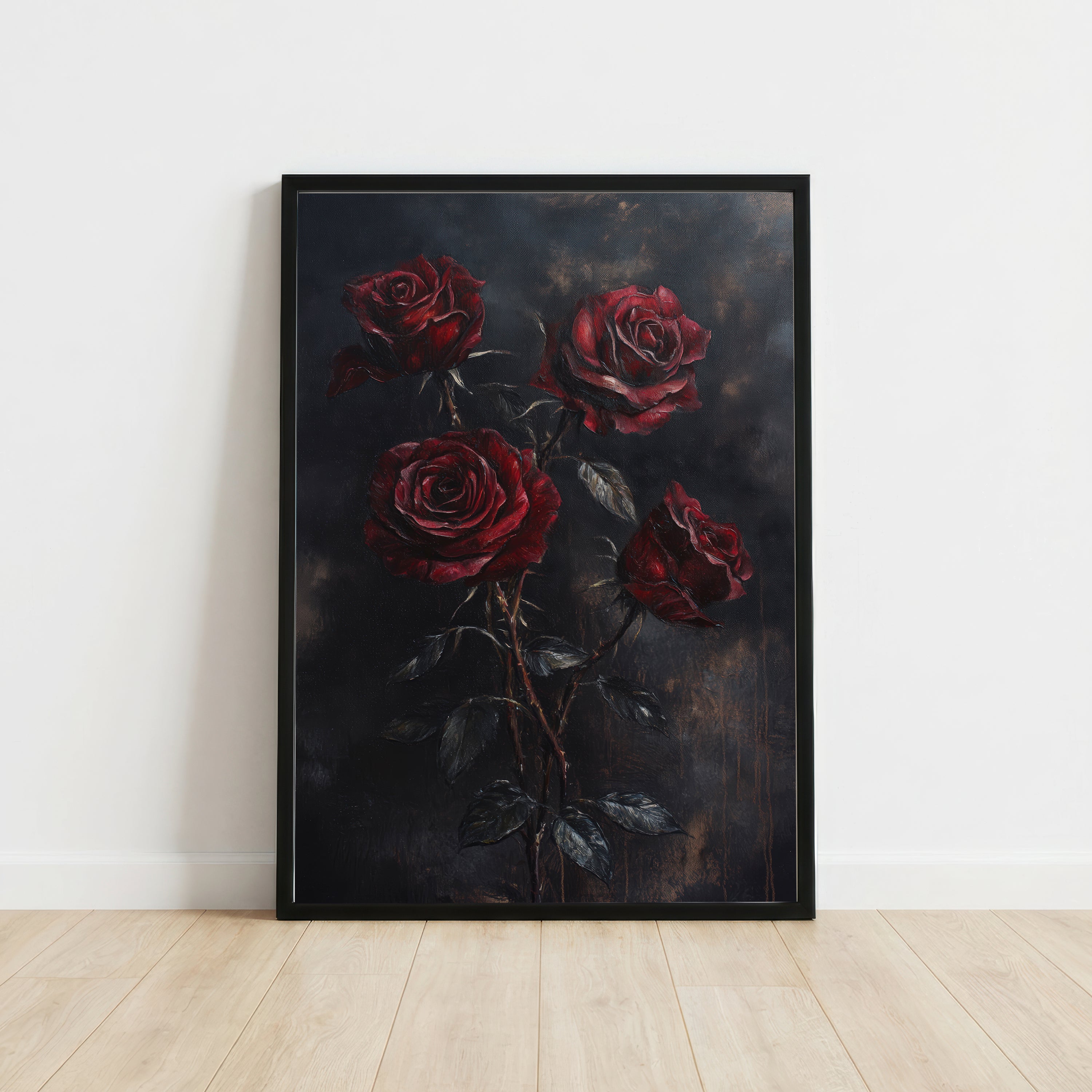 Dark Red Roses Art Print