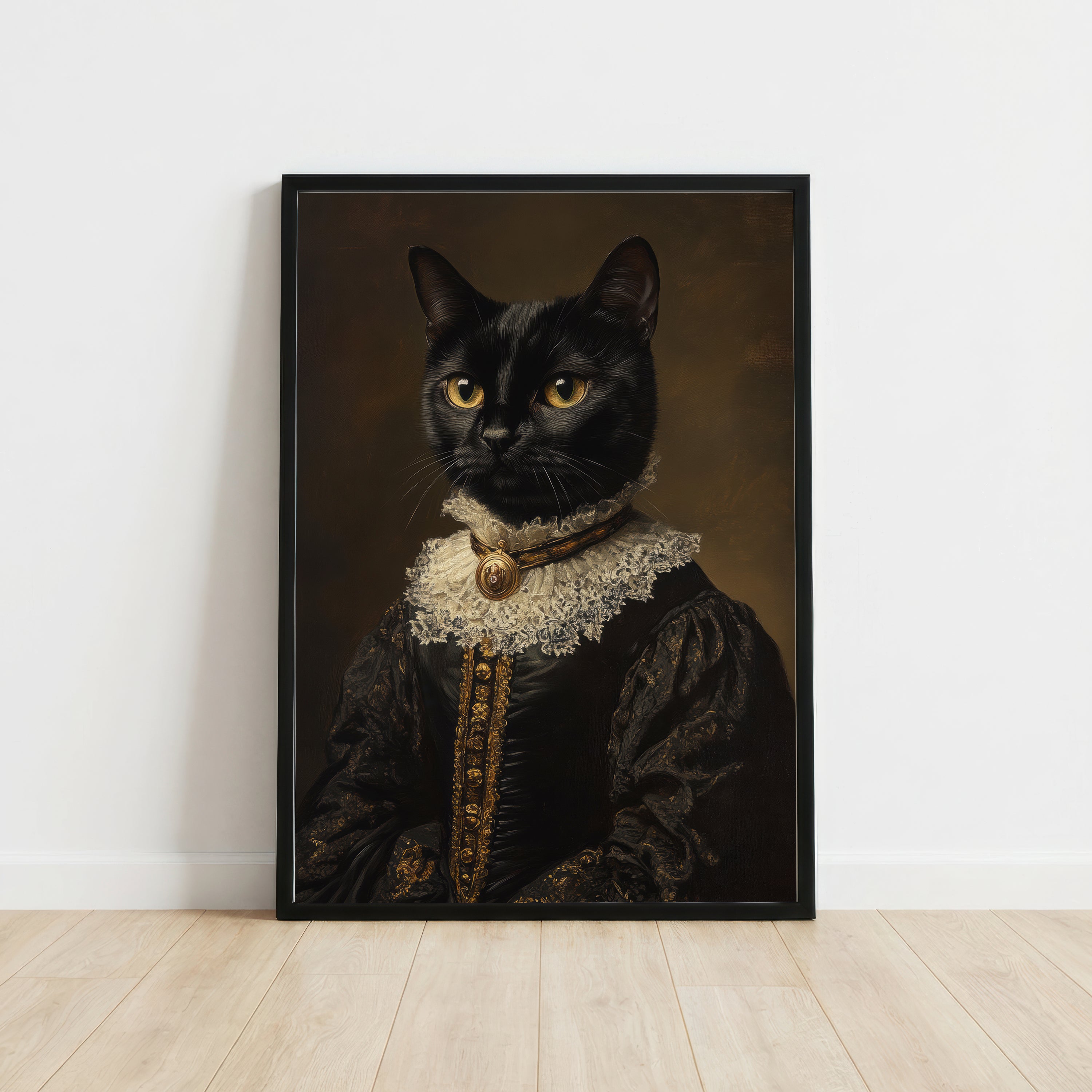 Regal Black Cat Gothic Art Print