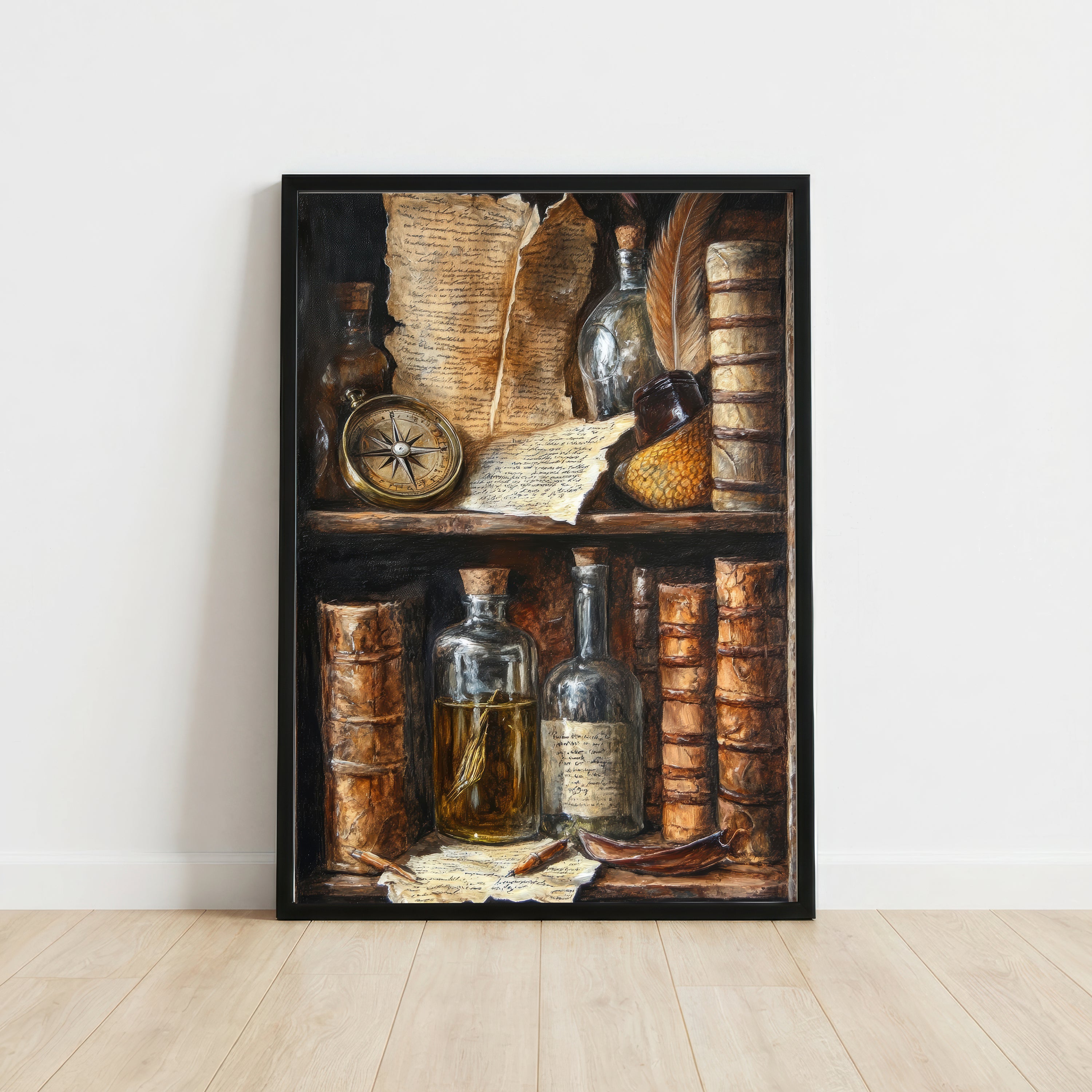 Dark Academia Study Still Life Art Print