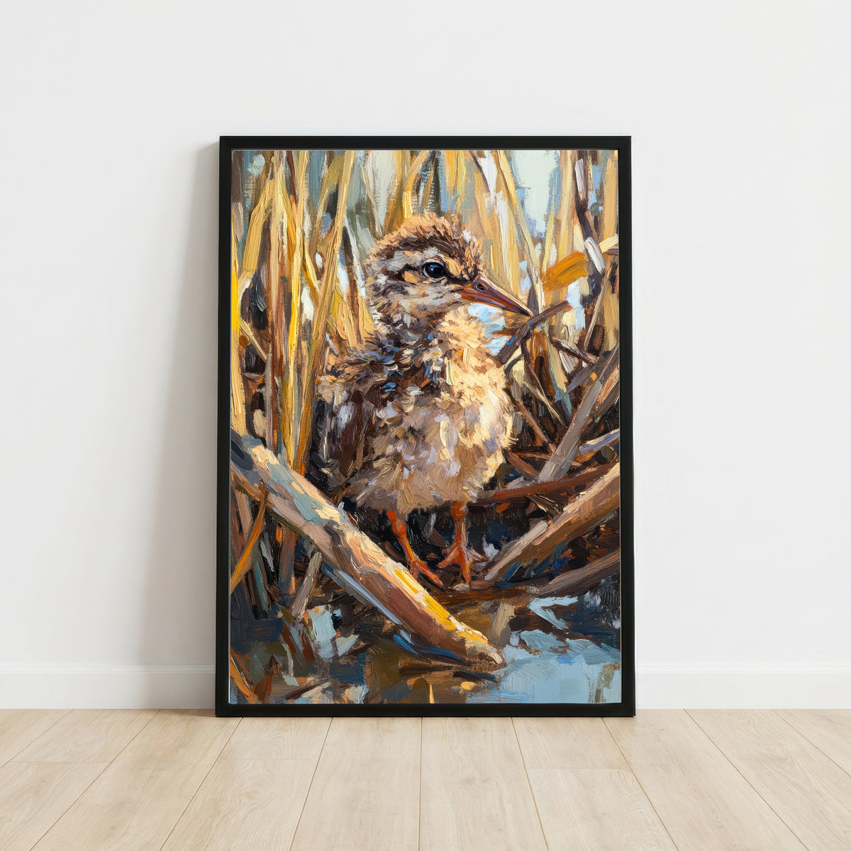 Painterly Reed Bird Art Print