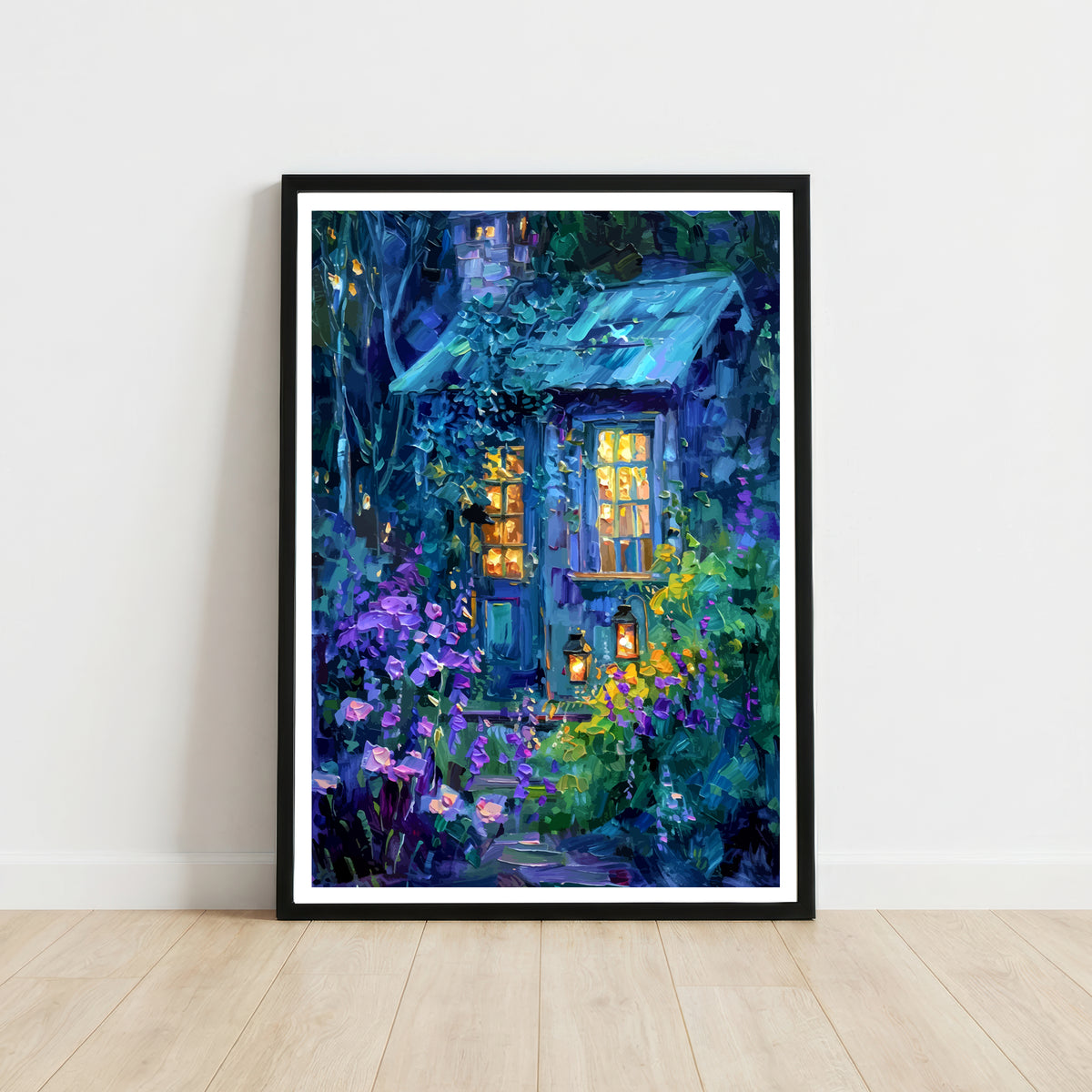 Blue Cottage Garden Art Print
