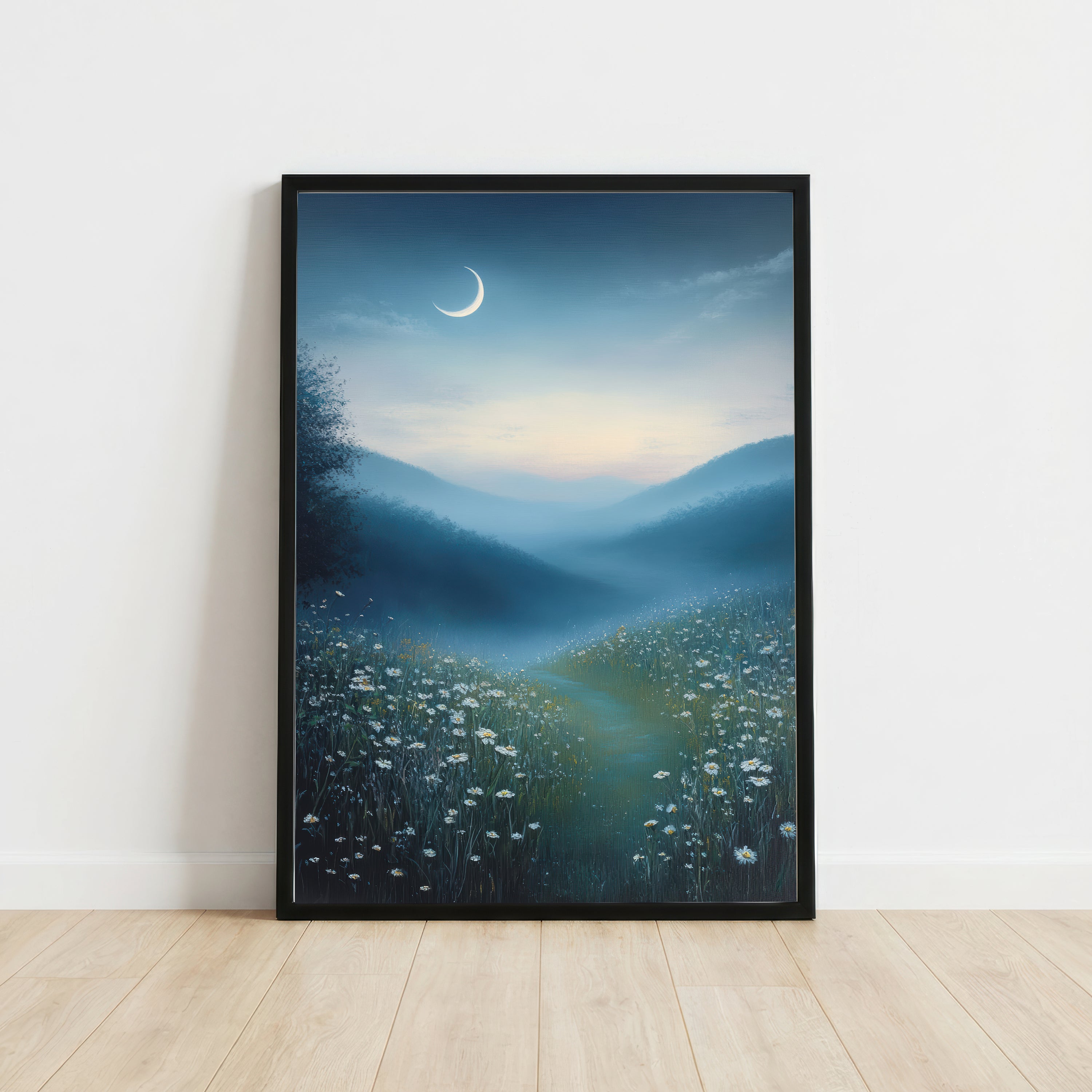 Moonlit Wildflower Meadow Art Print