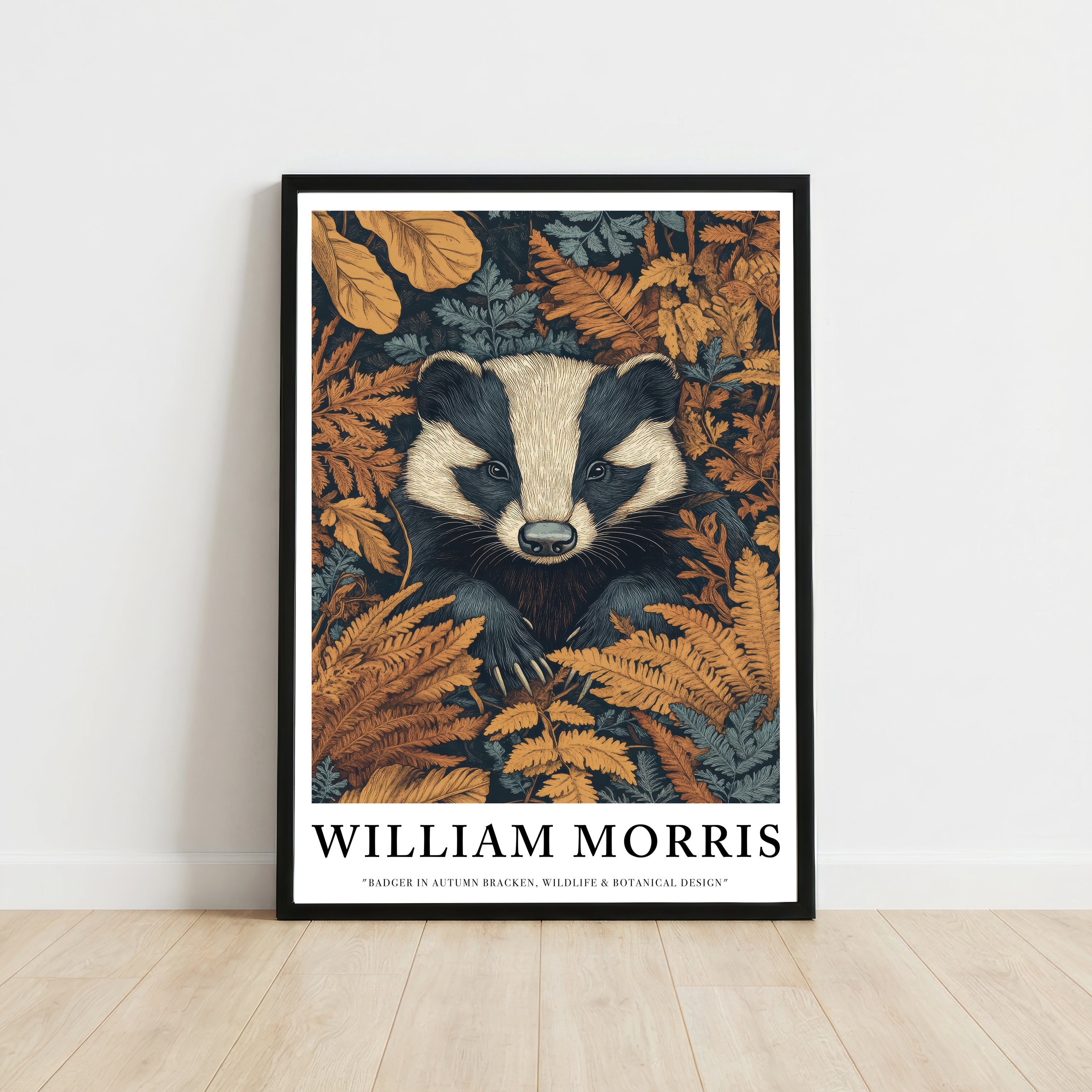 William Morris Inspired Badger Art Print
