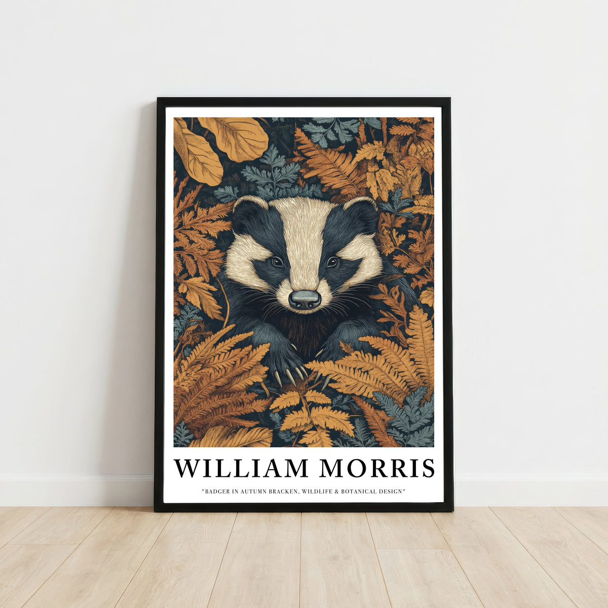 William Morris Inspired Badger Art Print
