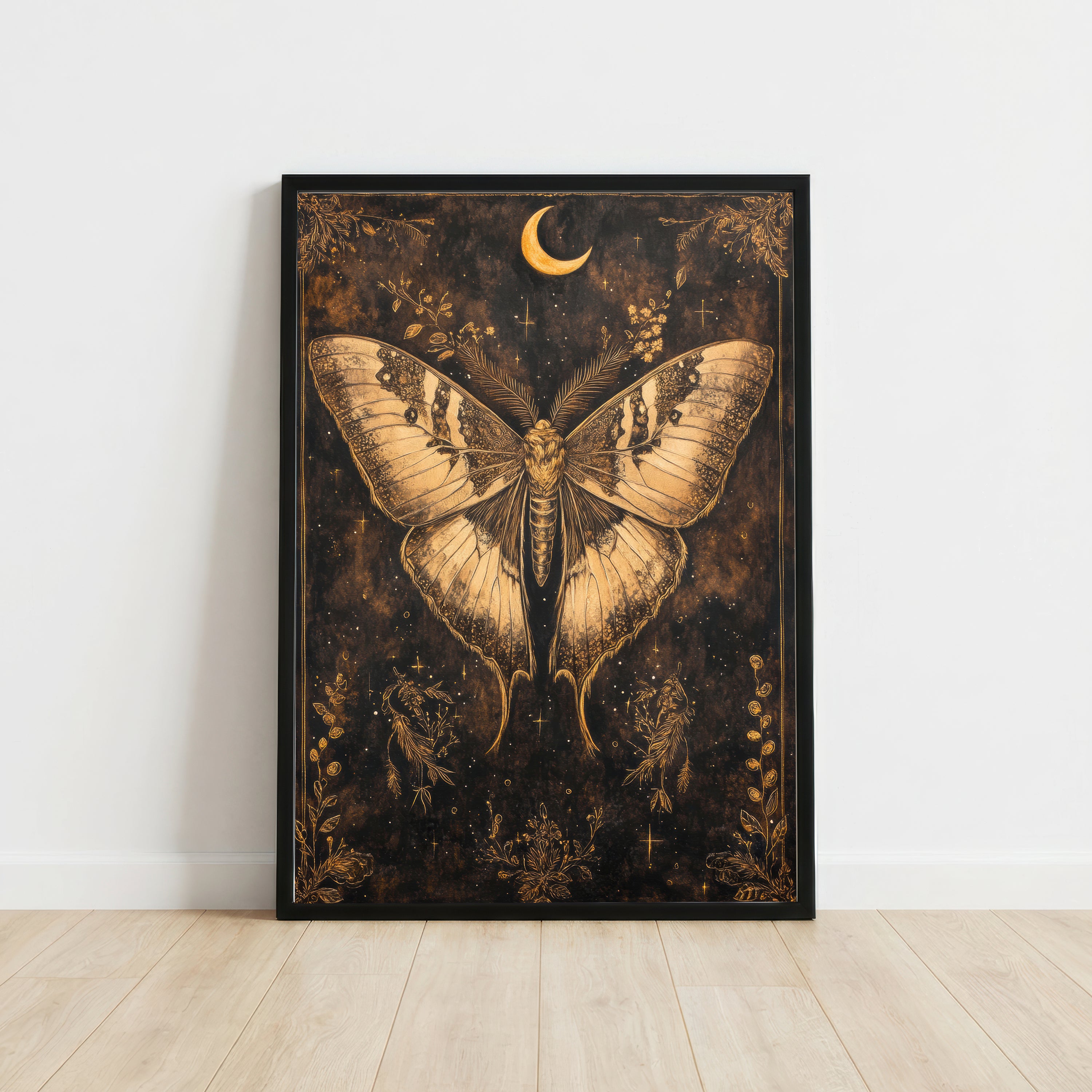 Celestial Moth Dark Academia Art Print