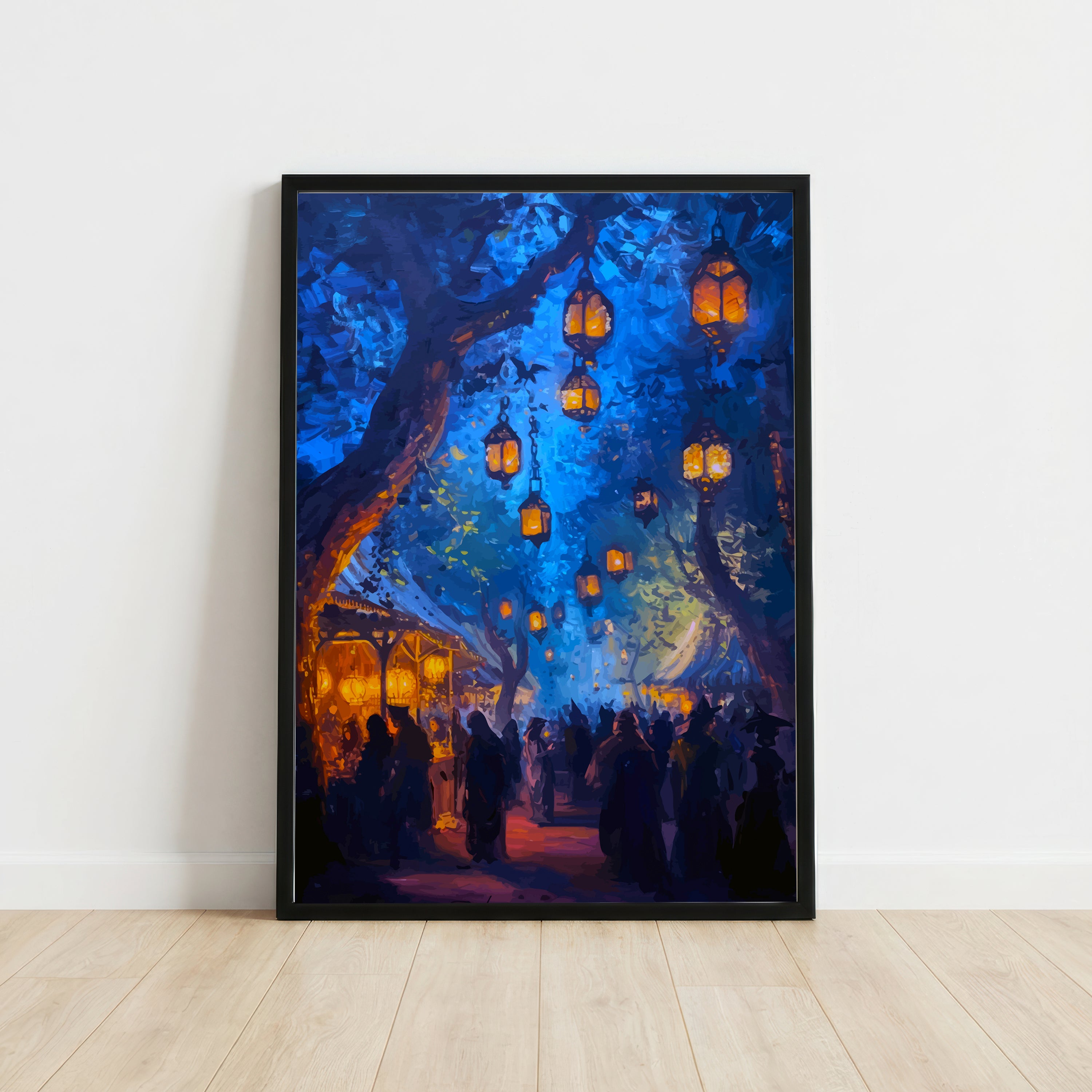 Enchanted Lantern Forest Art Print