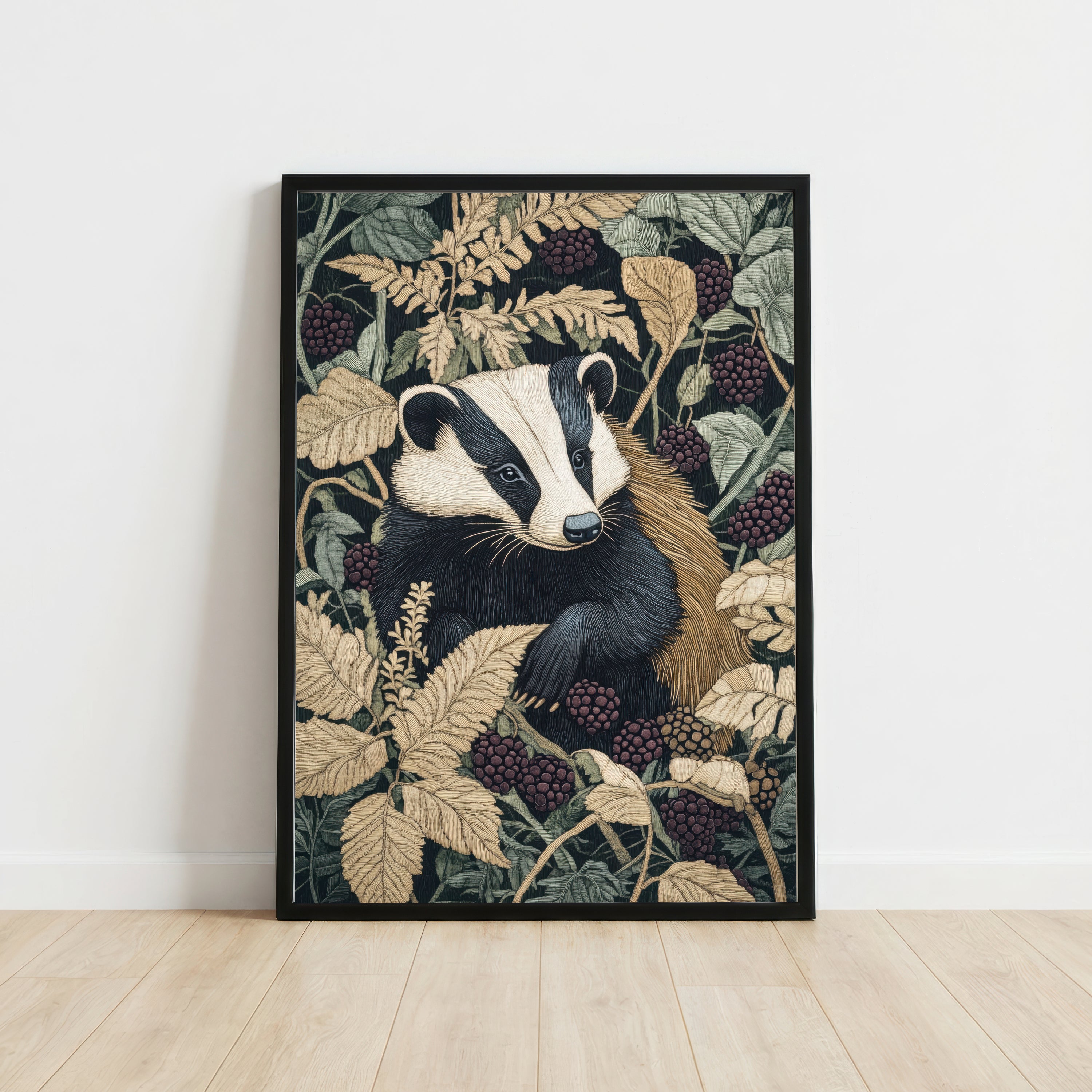 Badger Blackberry Botanical Art Print