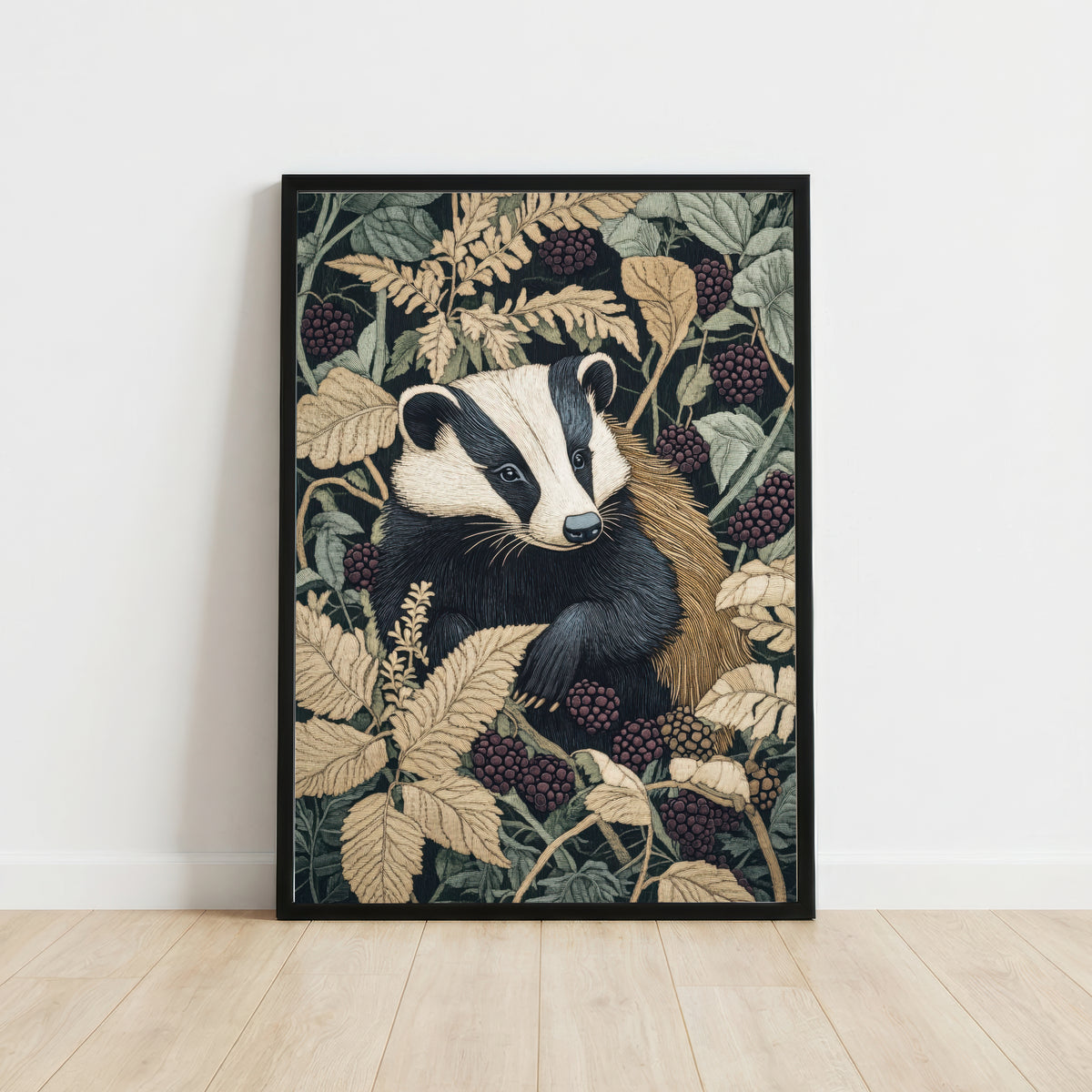 Badger Blackberry Botanical Art Print