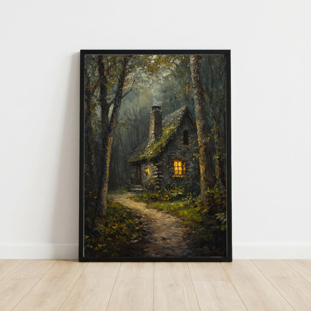 Woodland Cottage Painterly Art Print
