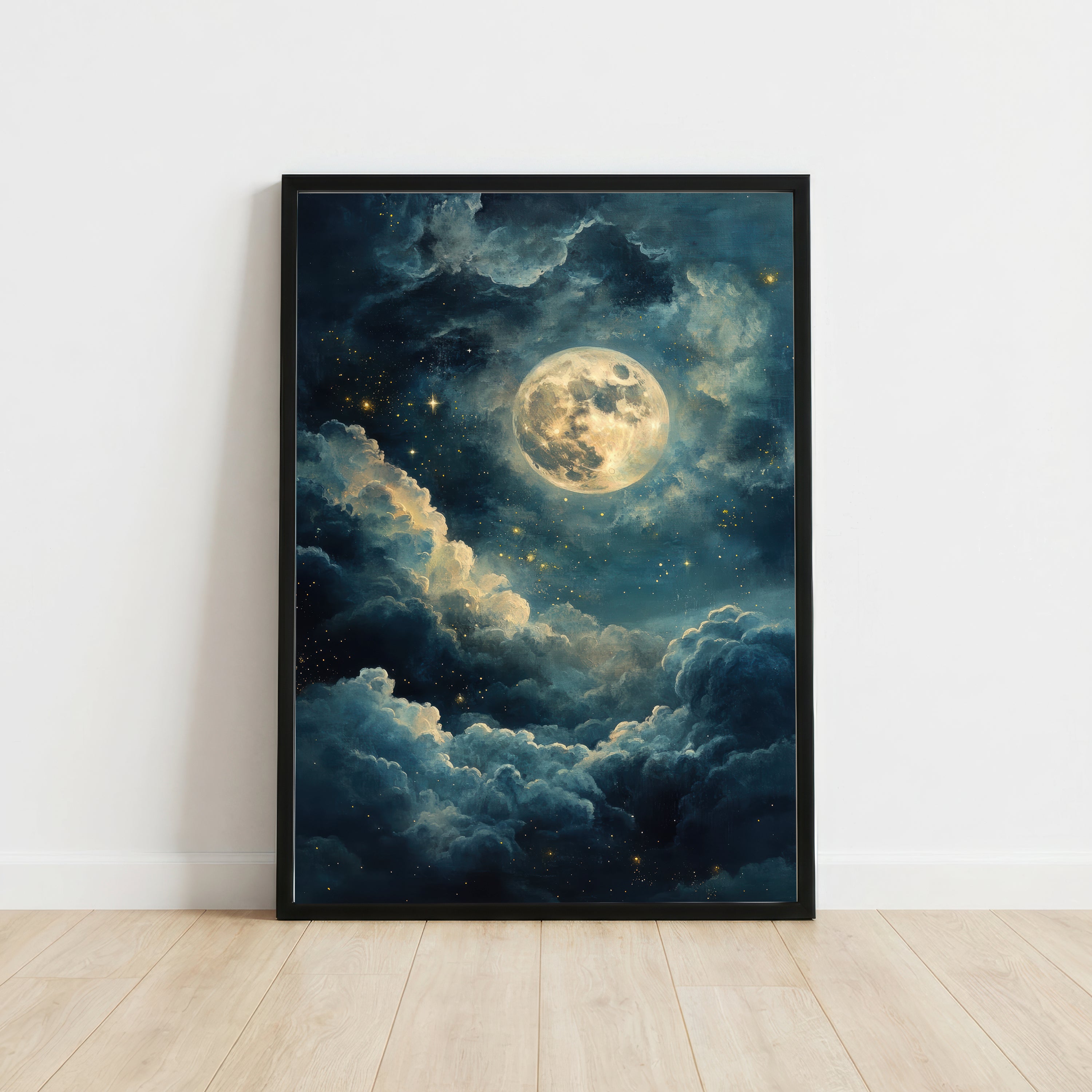 Moonlit Celestial Clouds Art Print
