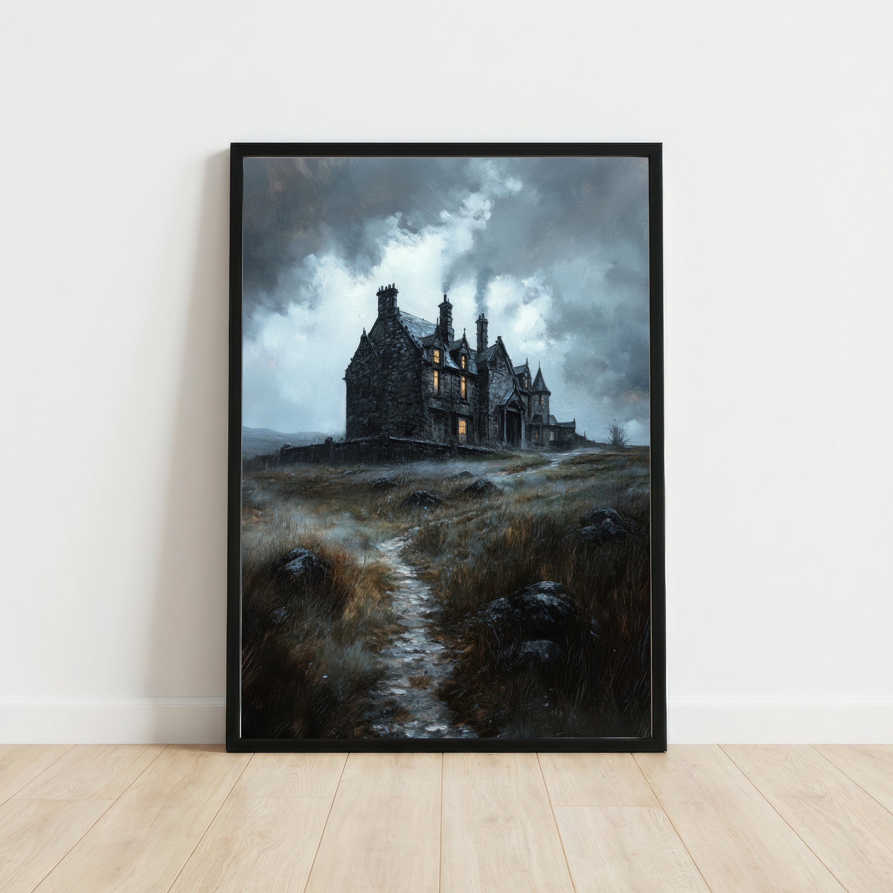 Gothic Manor Dark Landscape Art Print