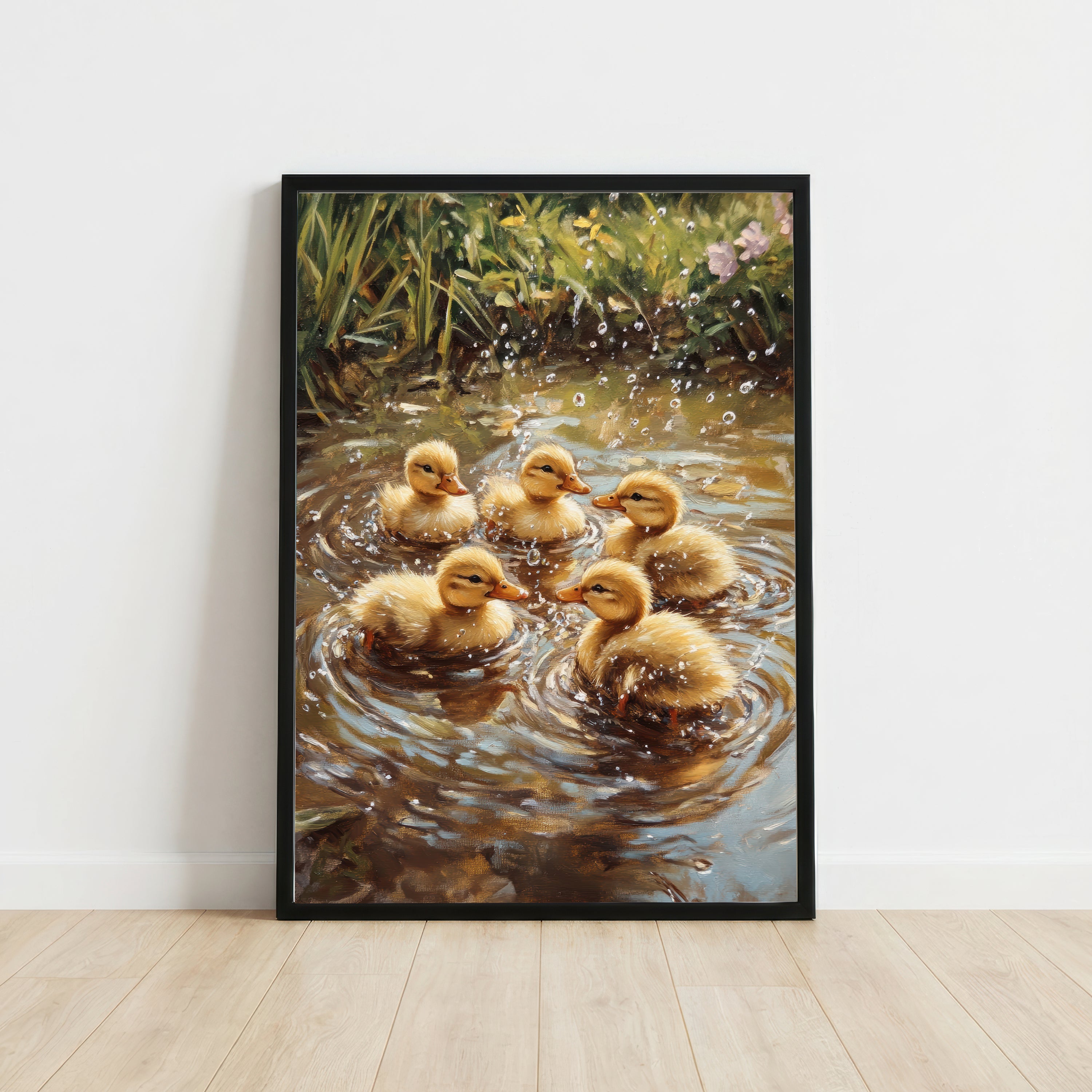 Duckling Pond Painterly Art Print