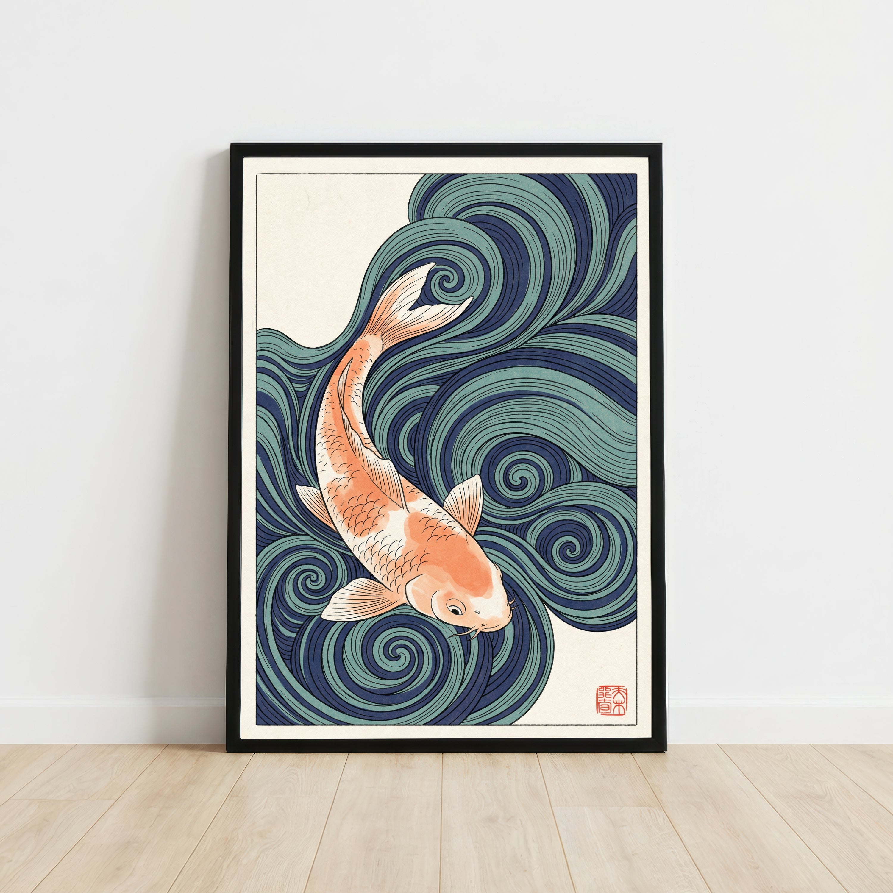 Japanese Koi Wave Art Print