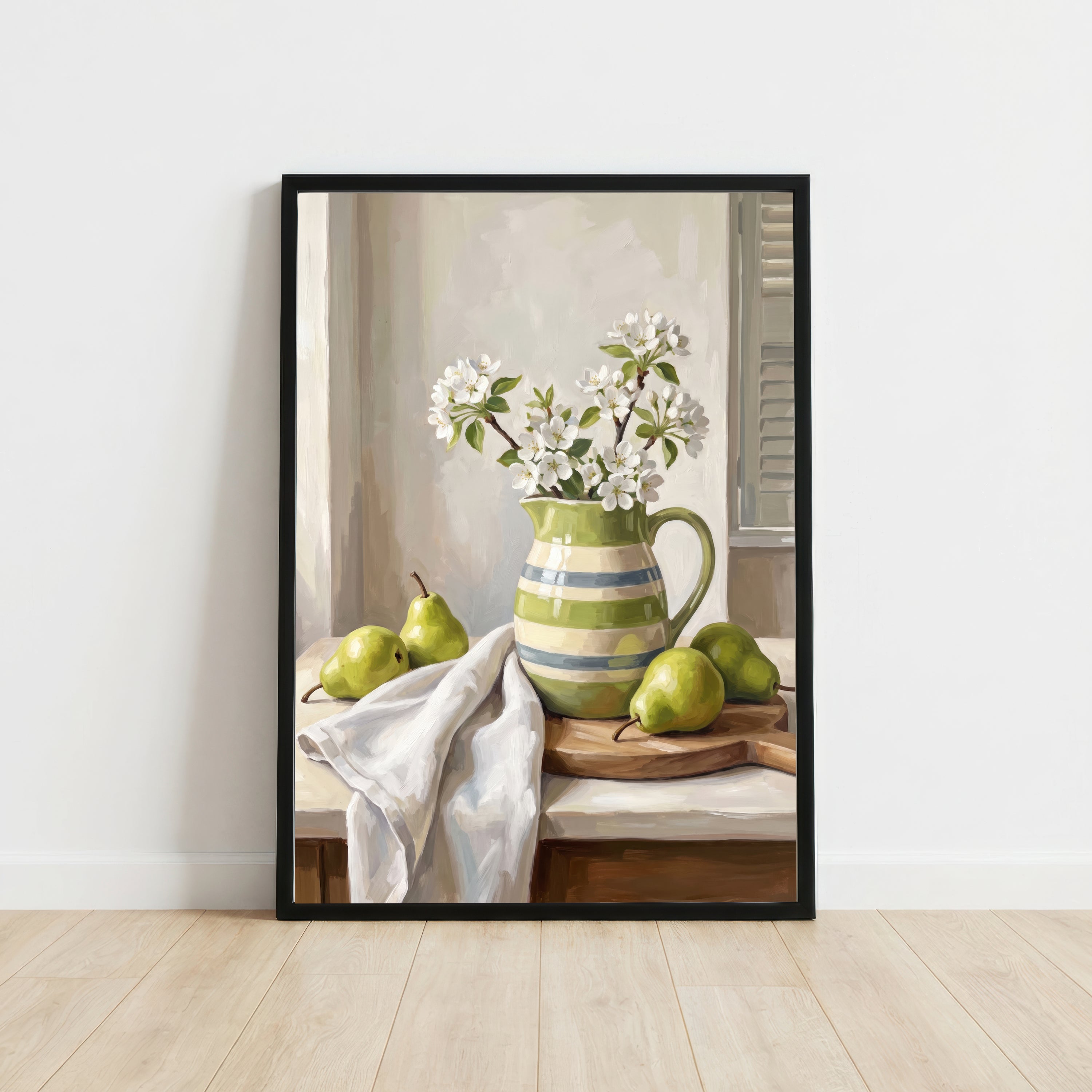 Pears and Blossoms Still Life Art Print