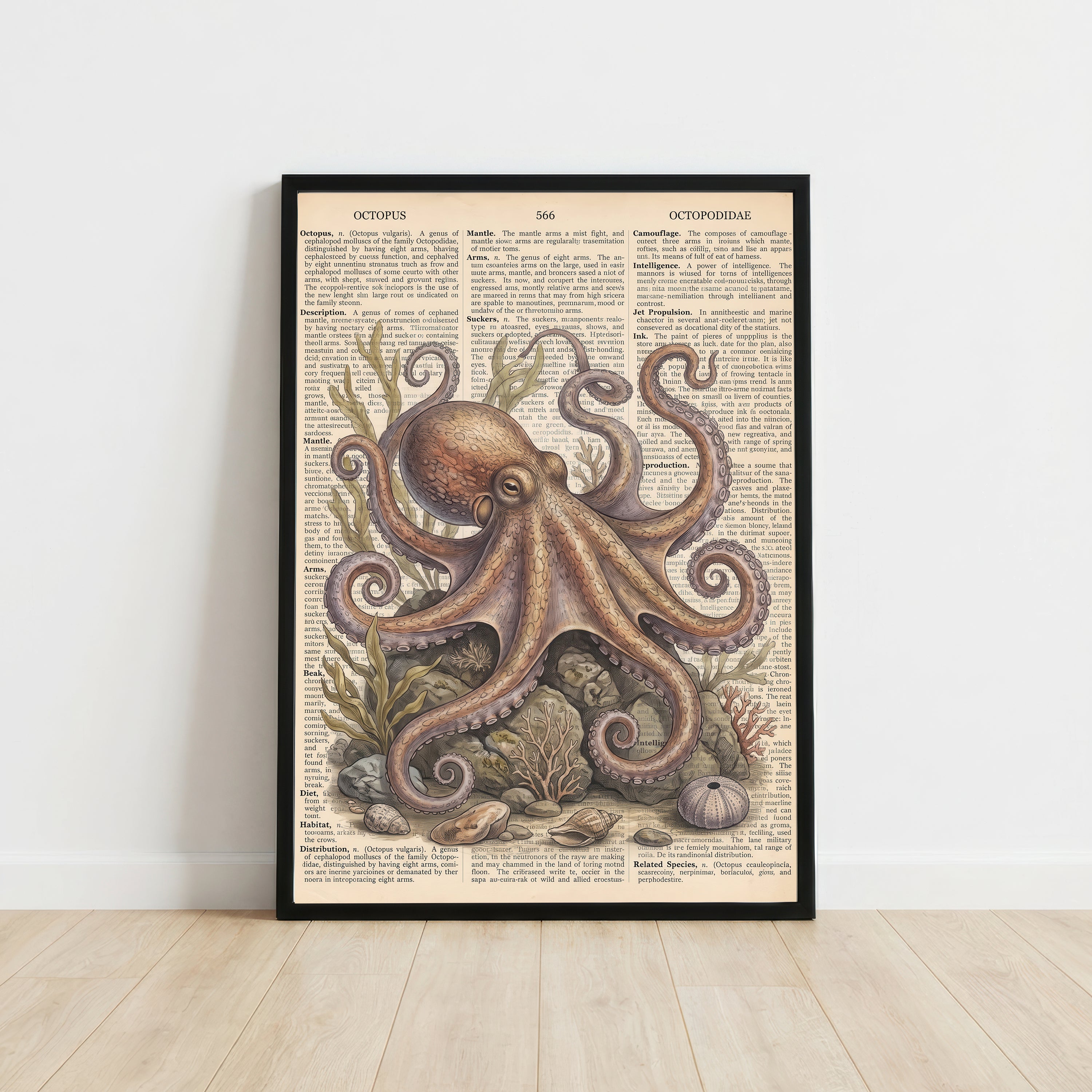 Vintage Octopus Nautical Art Print