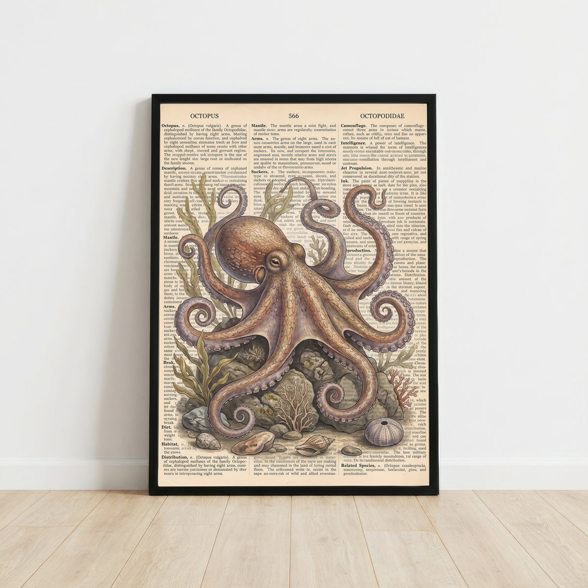 Vintage Octopus Nautical Art Print