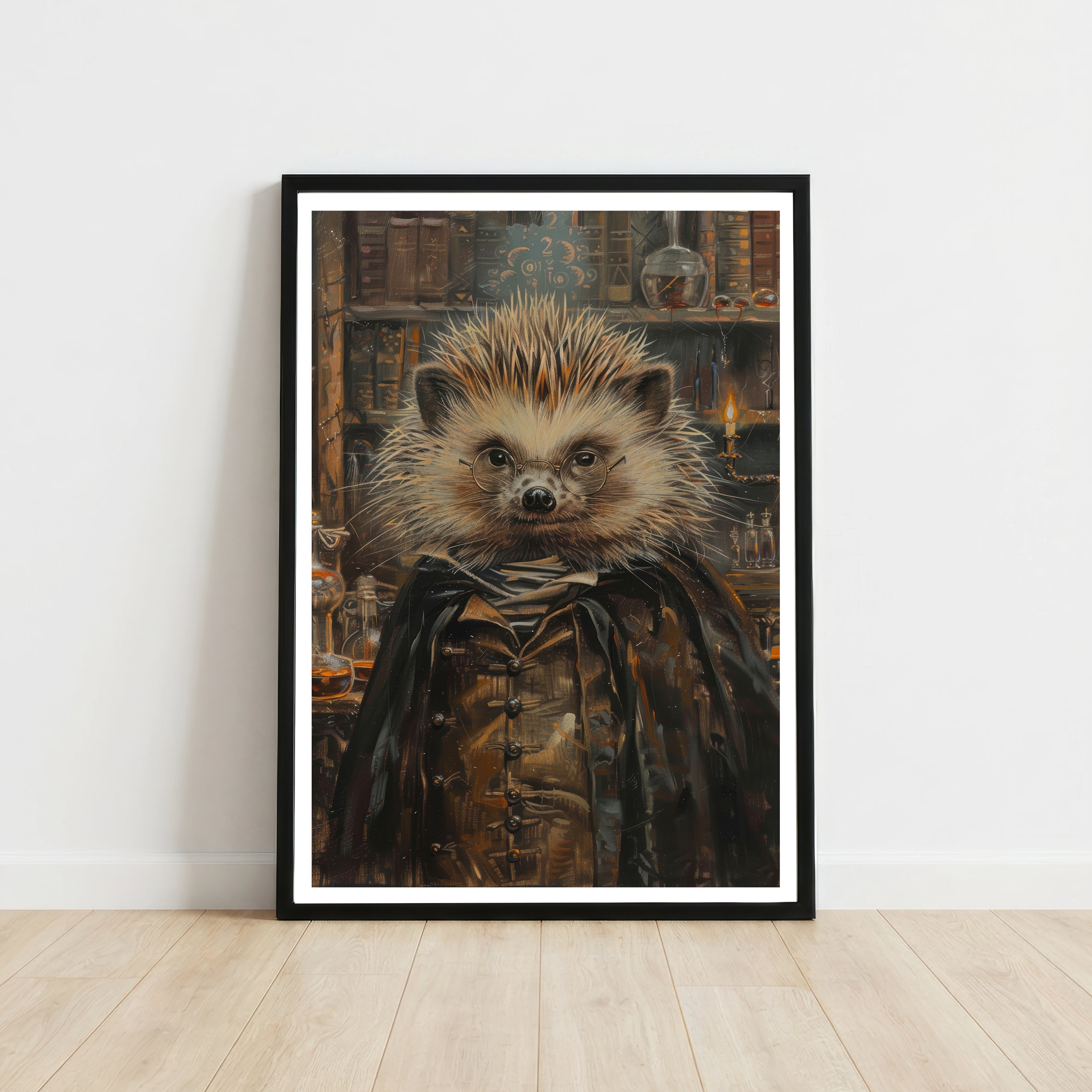 Hedgehog Dark Academia Art Print