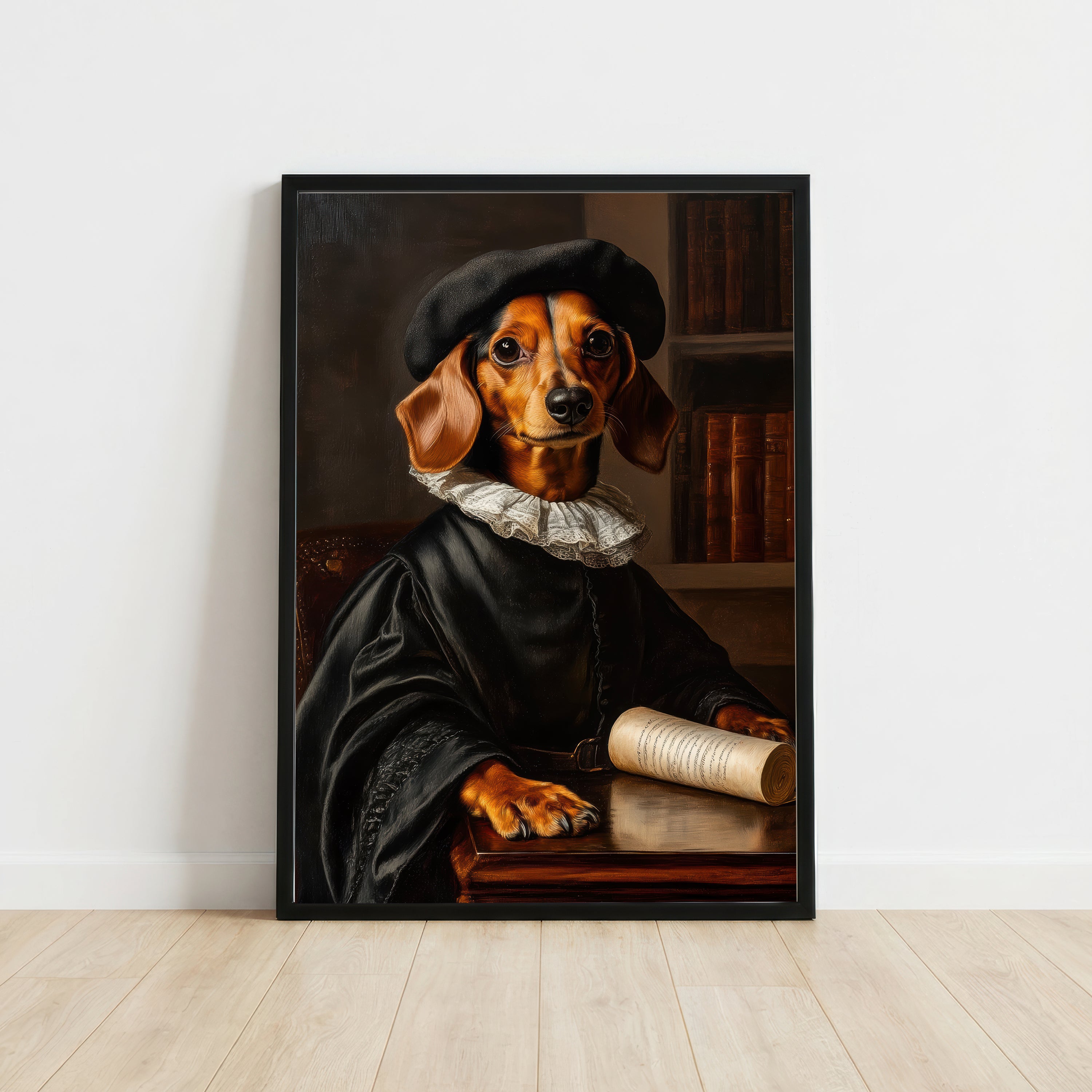 Dark Academia Dog Portrait Art Print