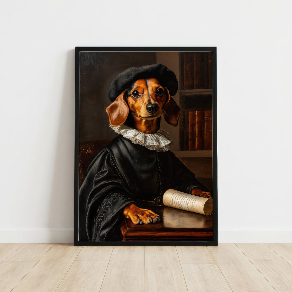 Dark Academia Dog Portrait Art Print