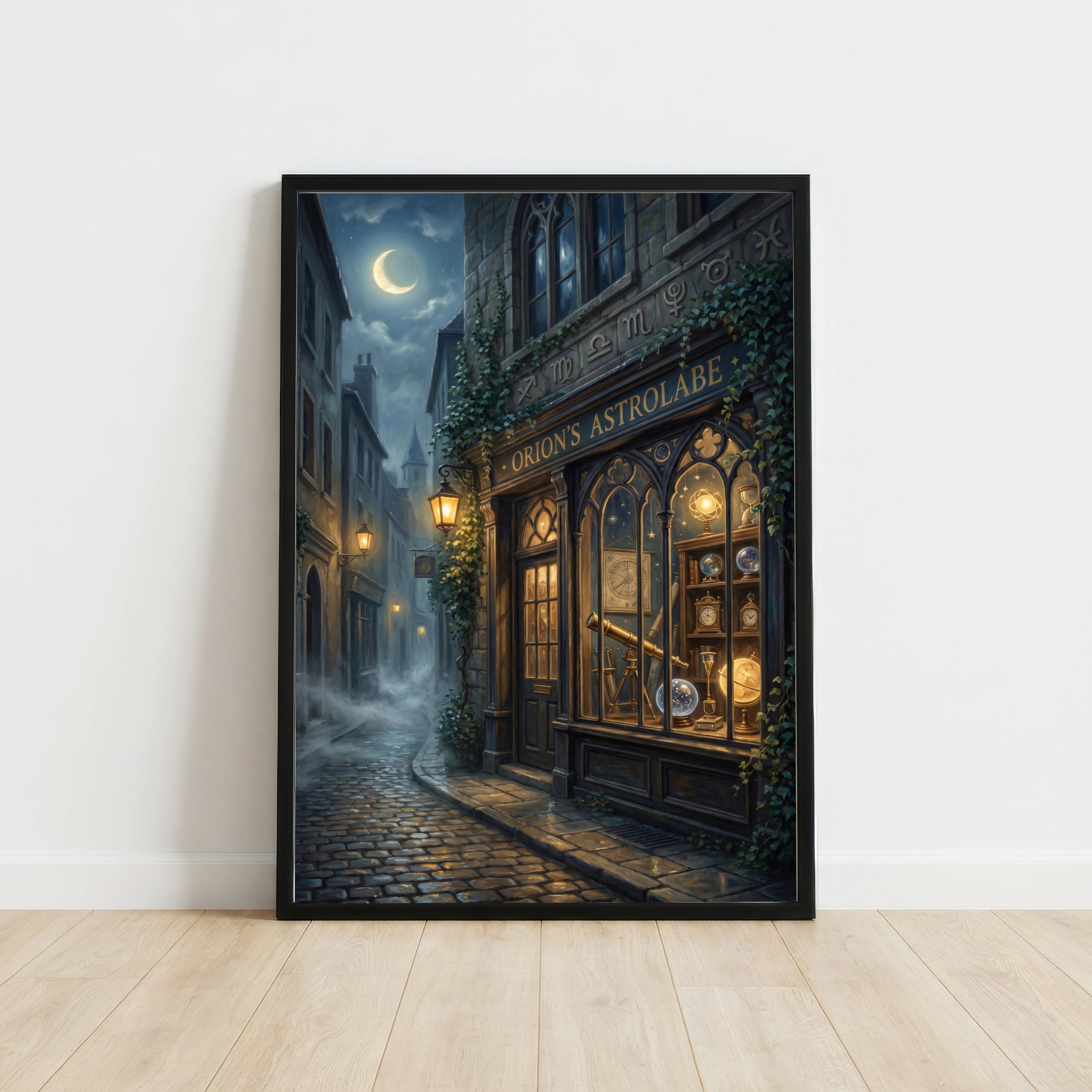 Moonlit Astrological Shop Art Print