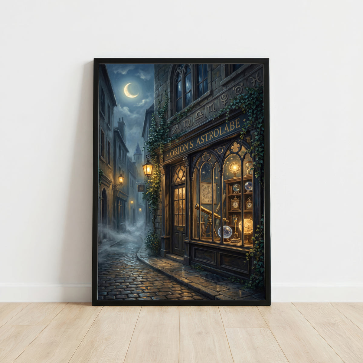 Moonlit Astrological Shop Art Print