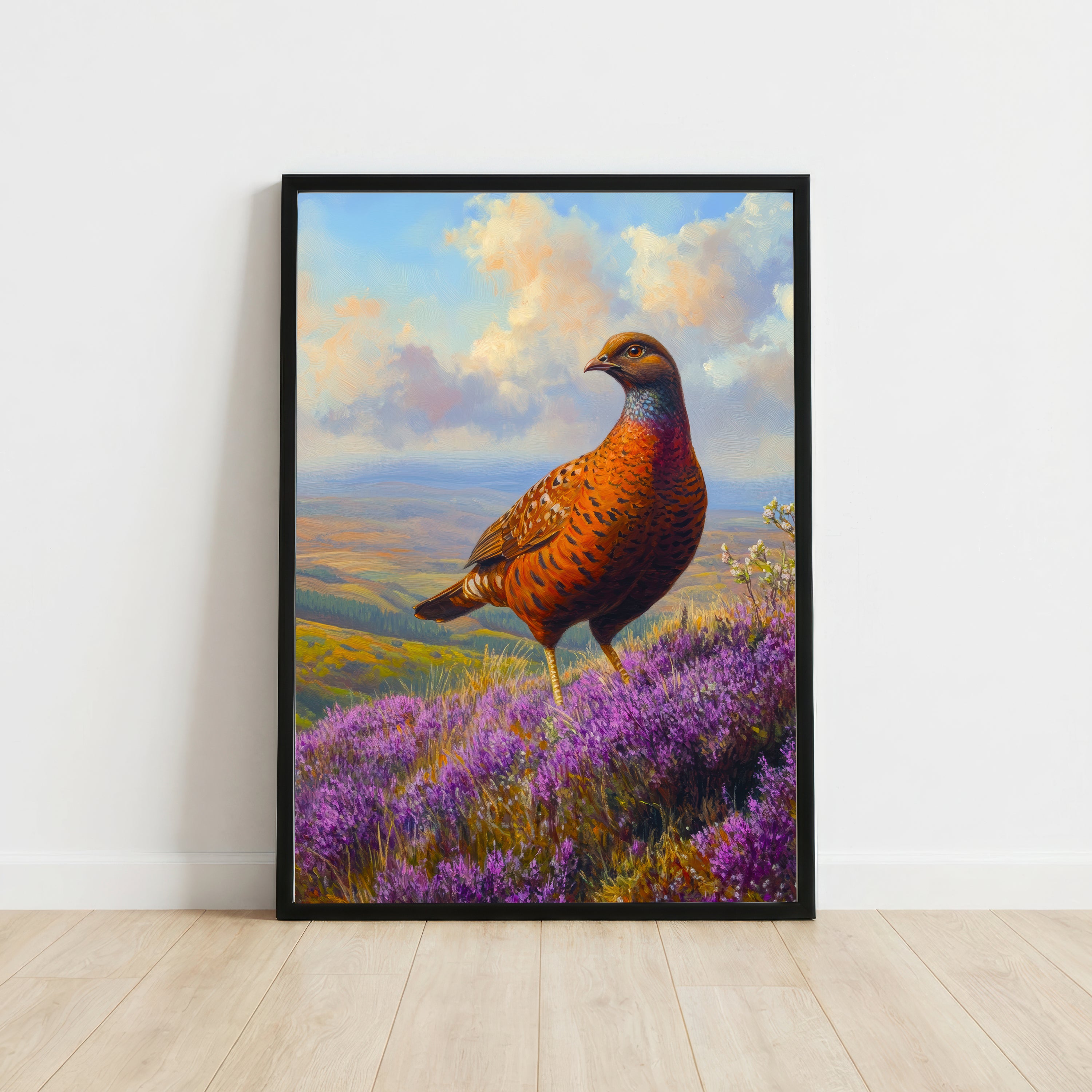 Pheasant Heather Landscape Art Print