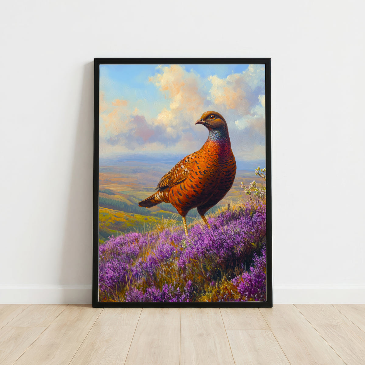 Pheasant Heather Landscape Art Print